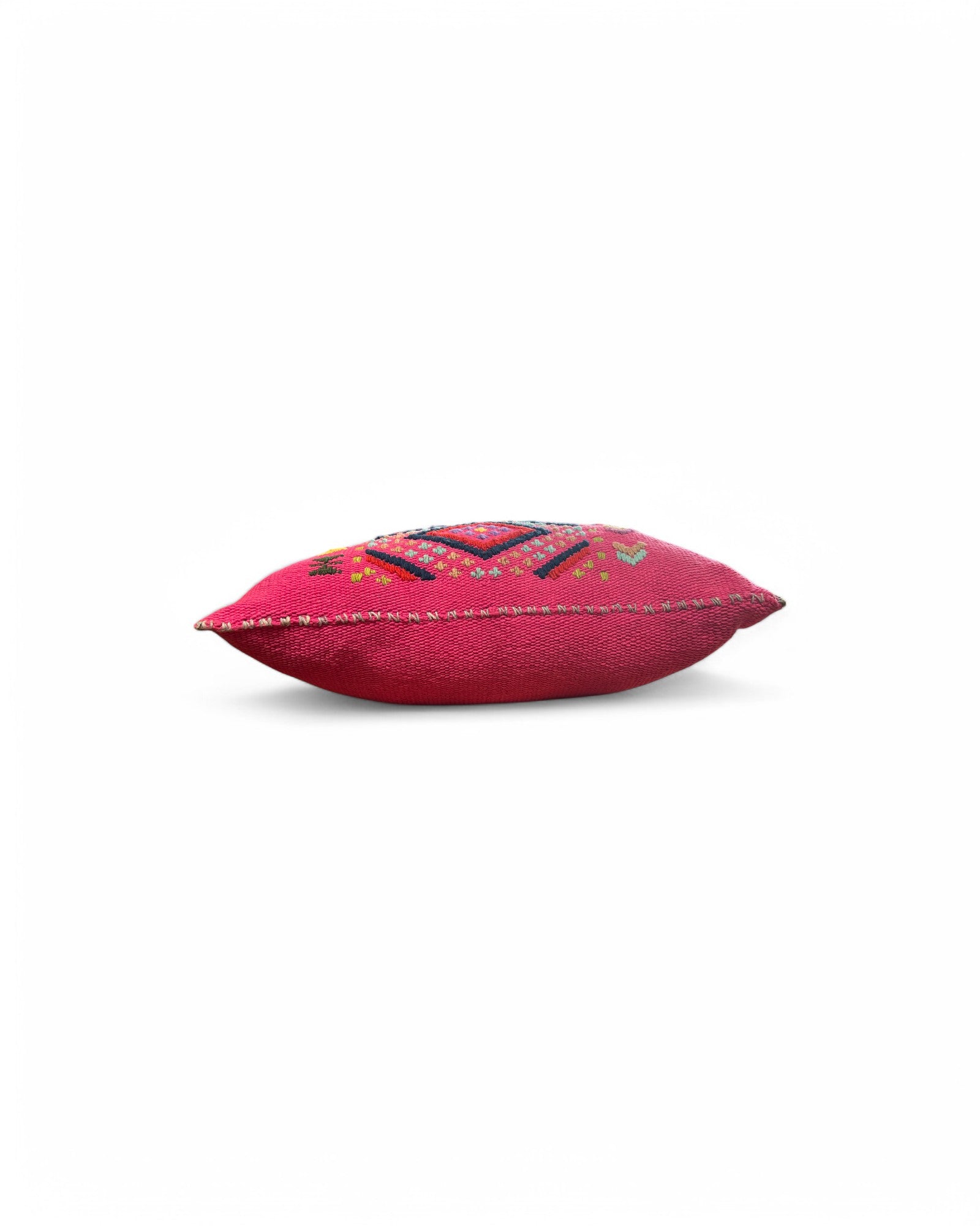 Handwoven Waist Loom Doi Tao Pillow - Pink