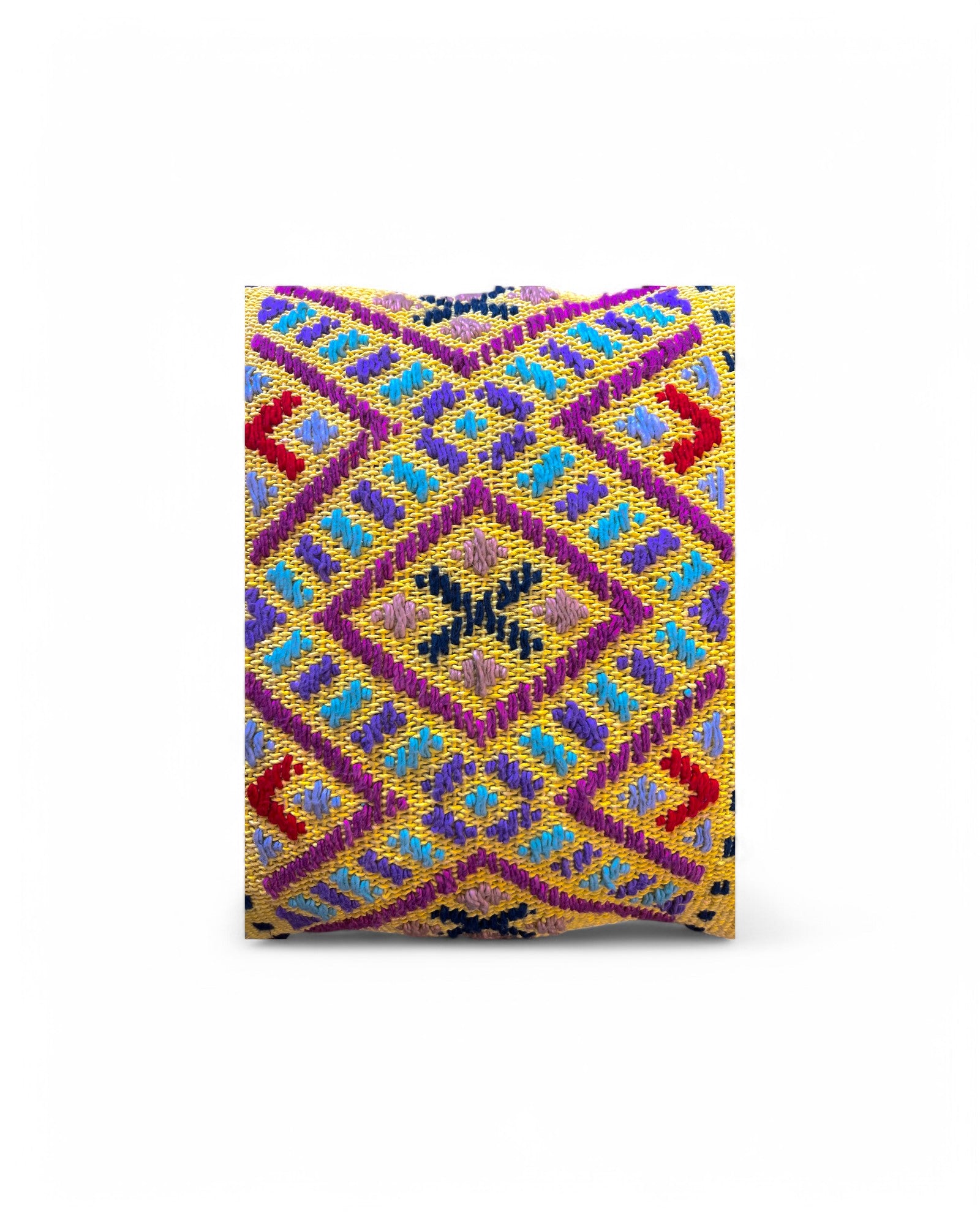 Handwoven Waist Loom Doi Tao Pillow - Yellow