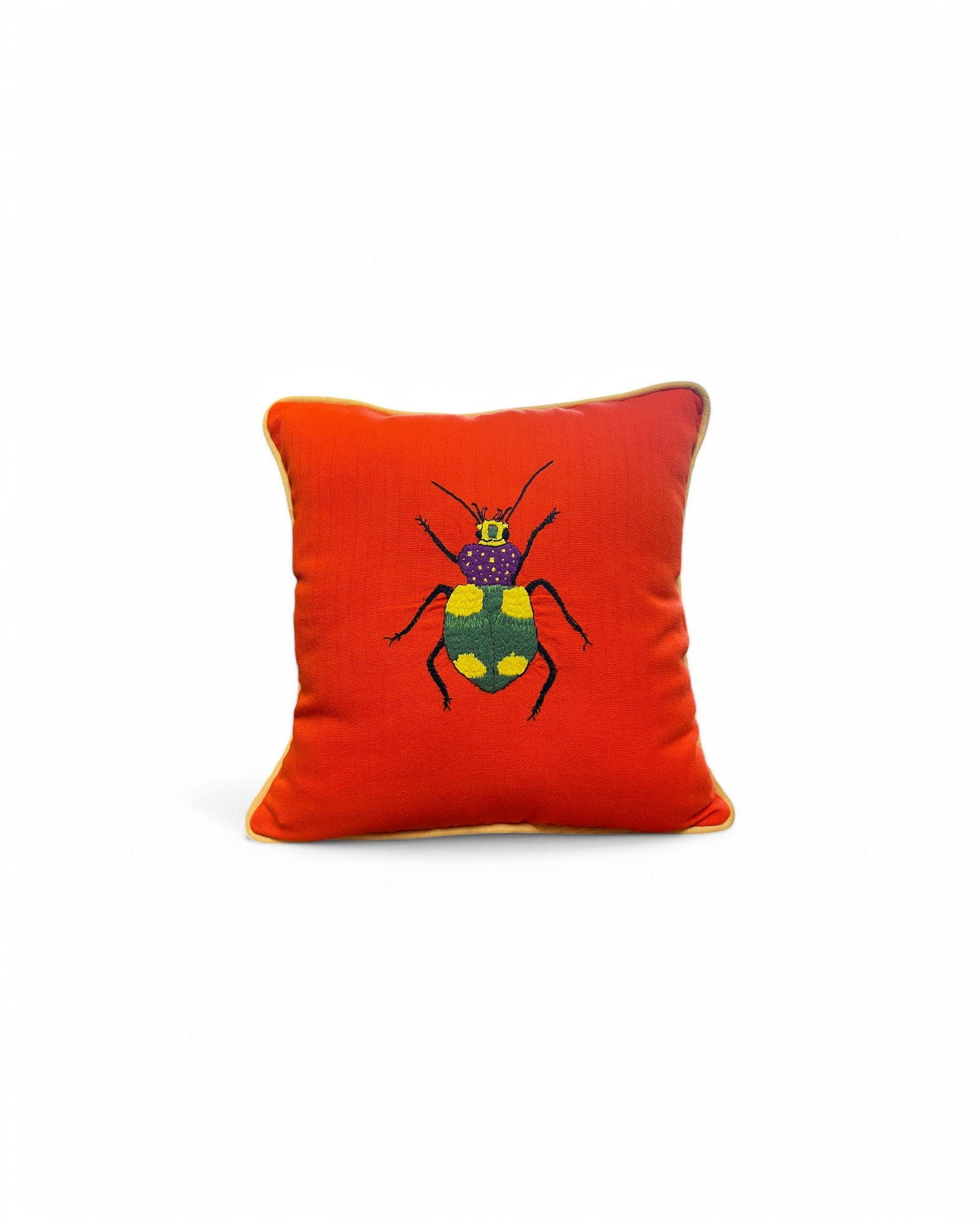 Hand Ebroidered Insect - Beatle (Red/Orange)