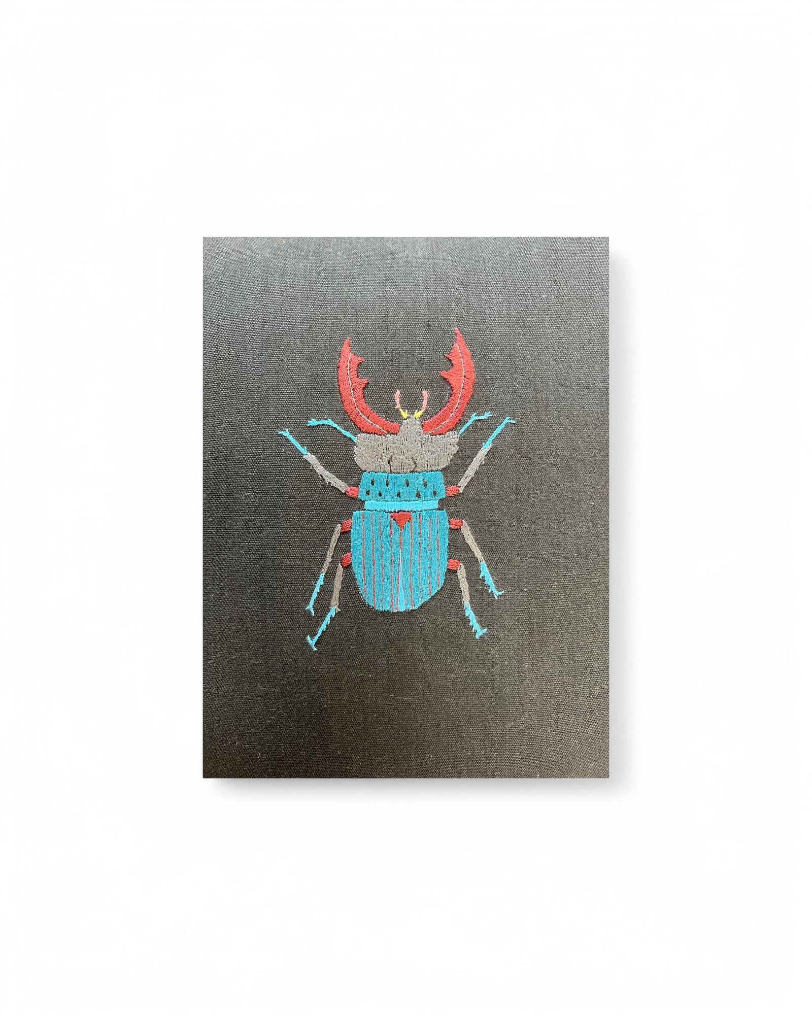 Hand Ebroidered Insect - Beatle (Dark Blue/ Black)