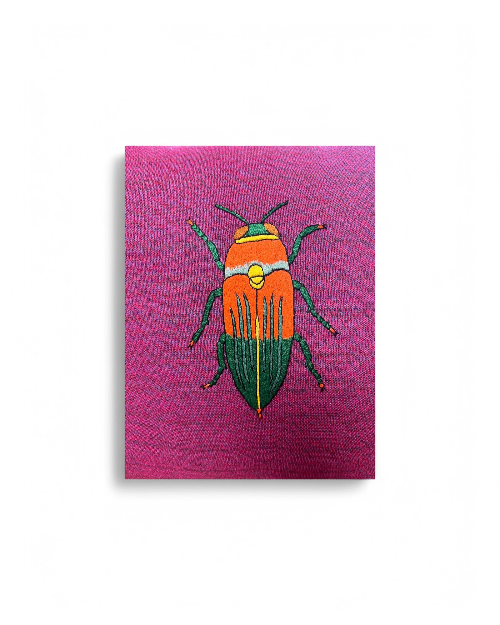 Hand Ebroidered Insect - Beatle (Purple and Blue)
