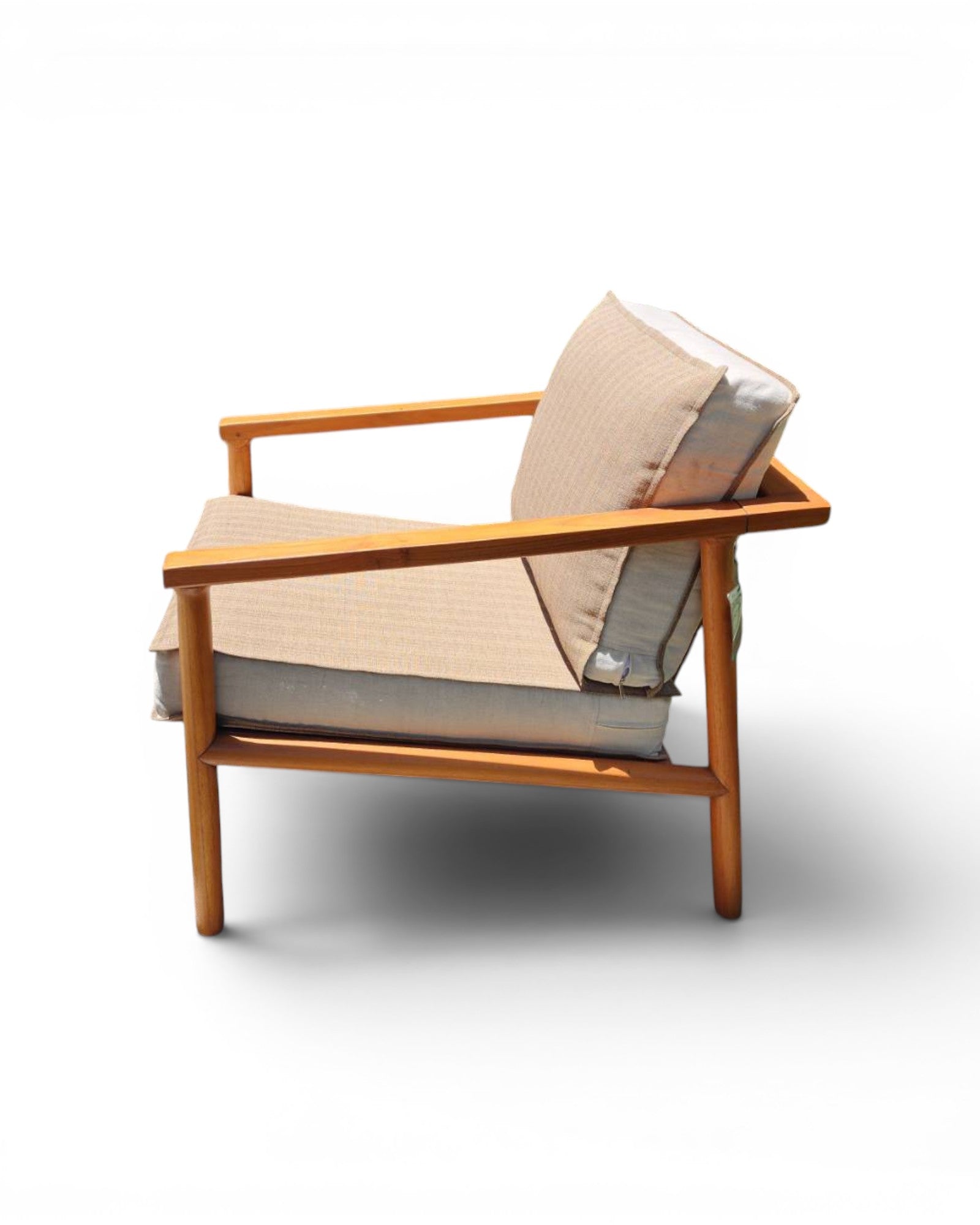 Wheat & Cream Thai Weave Teak Wood Armchair - Surround Living - 3
