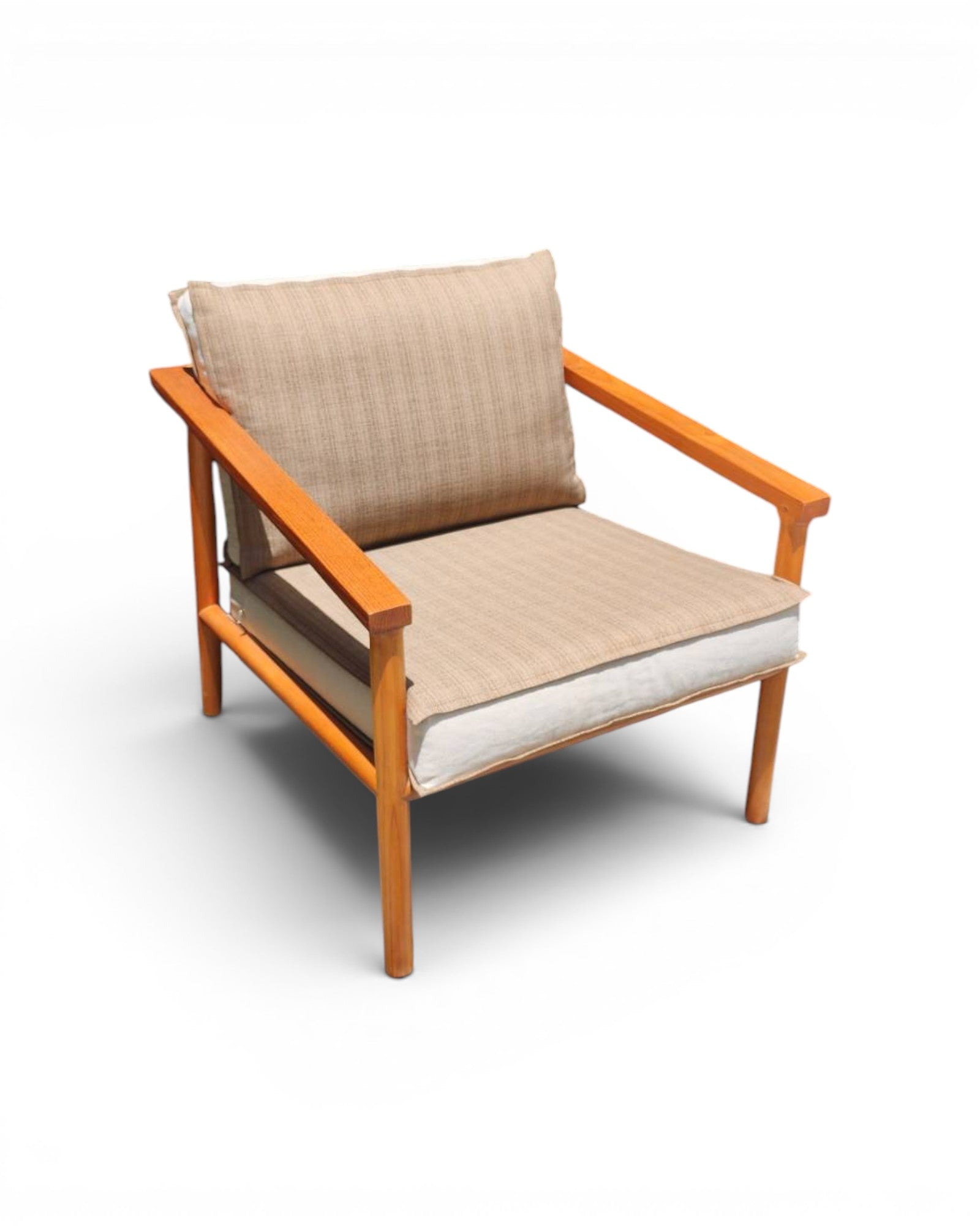 Wheat & Cream Thai Weave Teak Wood Armchair - Surround Living - 9