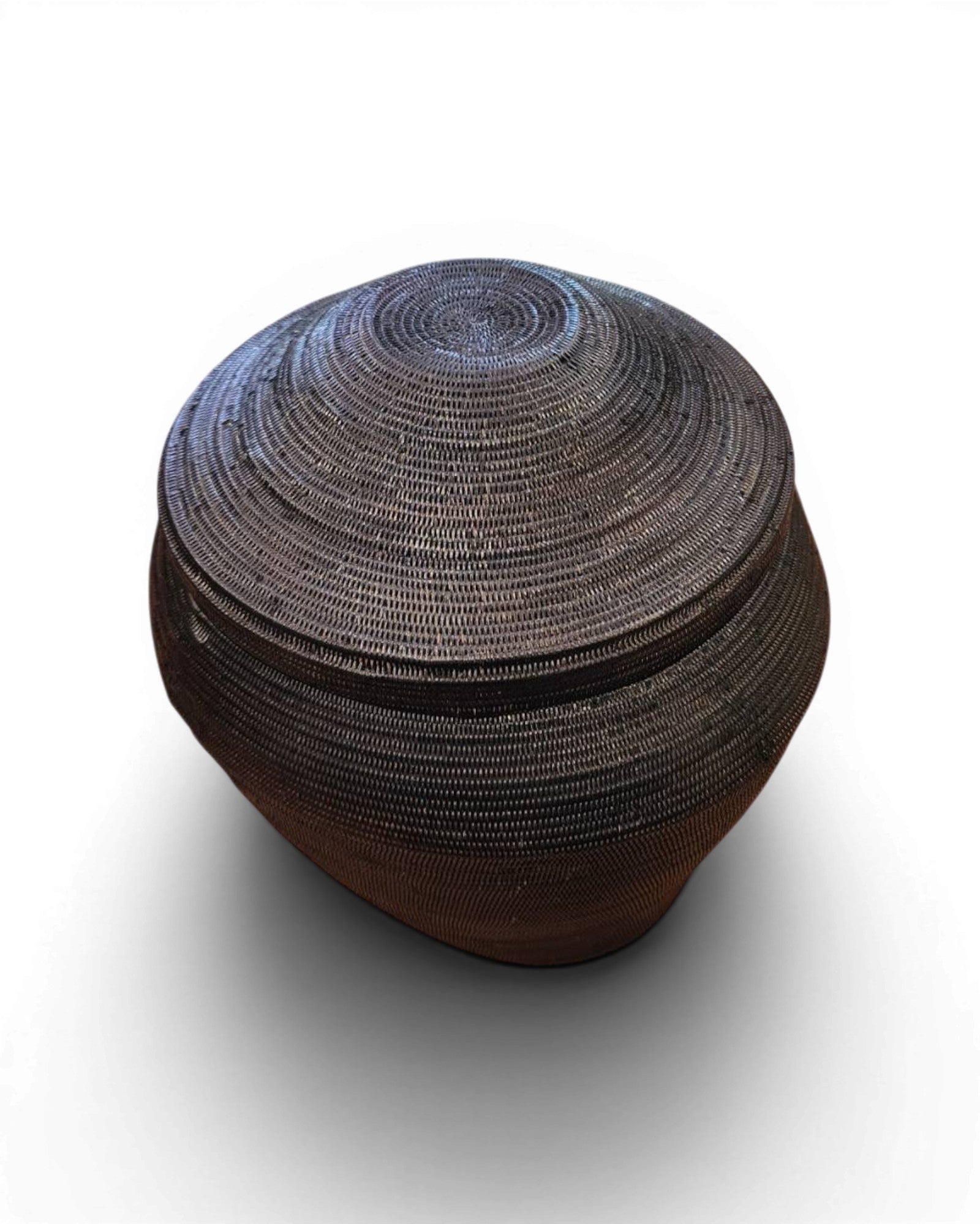Yan Lipao Lidded Basket - Dark Brown/Black - Surround Living - 8