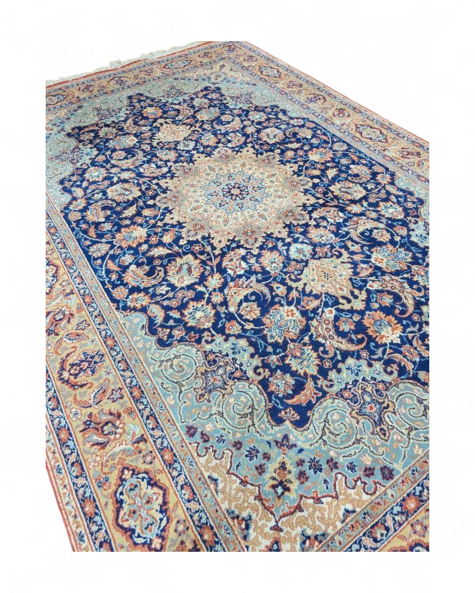 Belgian Sky Blue Medallion Rug | 200 x 300cm