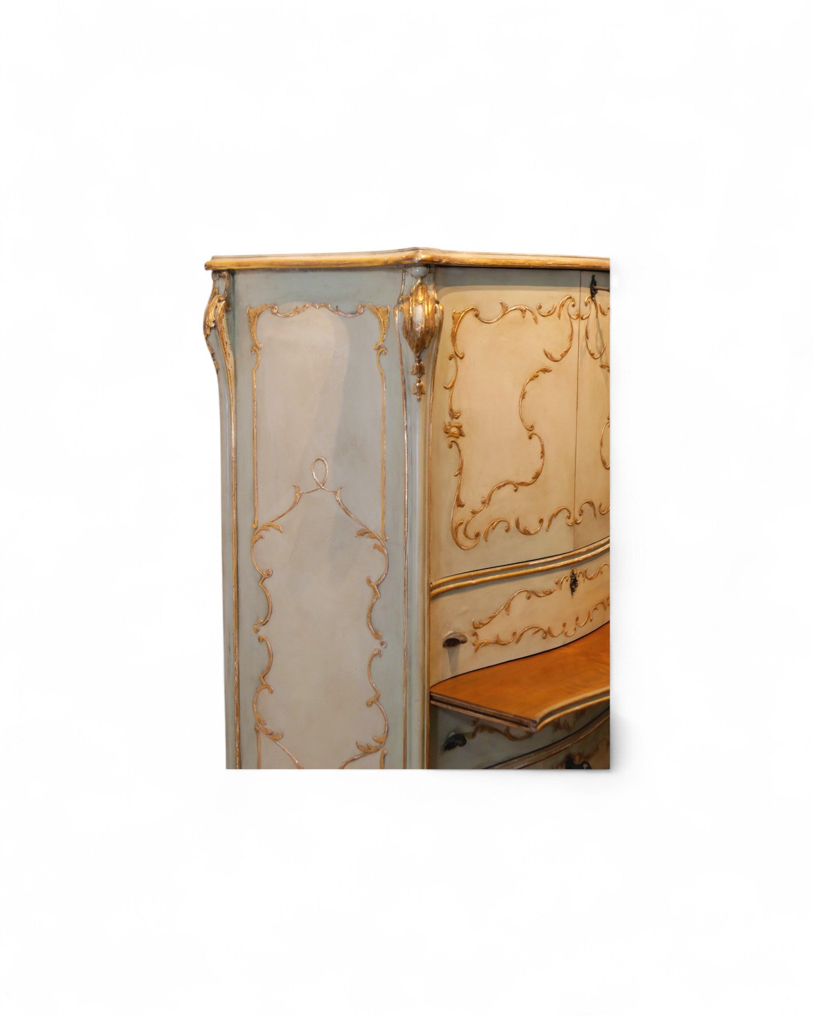 Rare Venetian Lacquered & Parcel-Gilt Secretaire