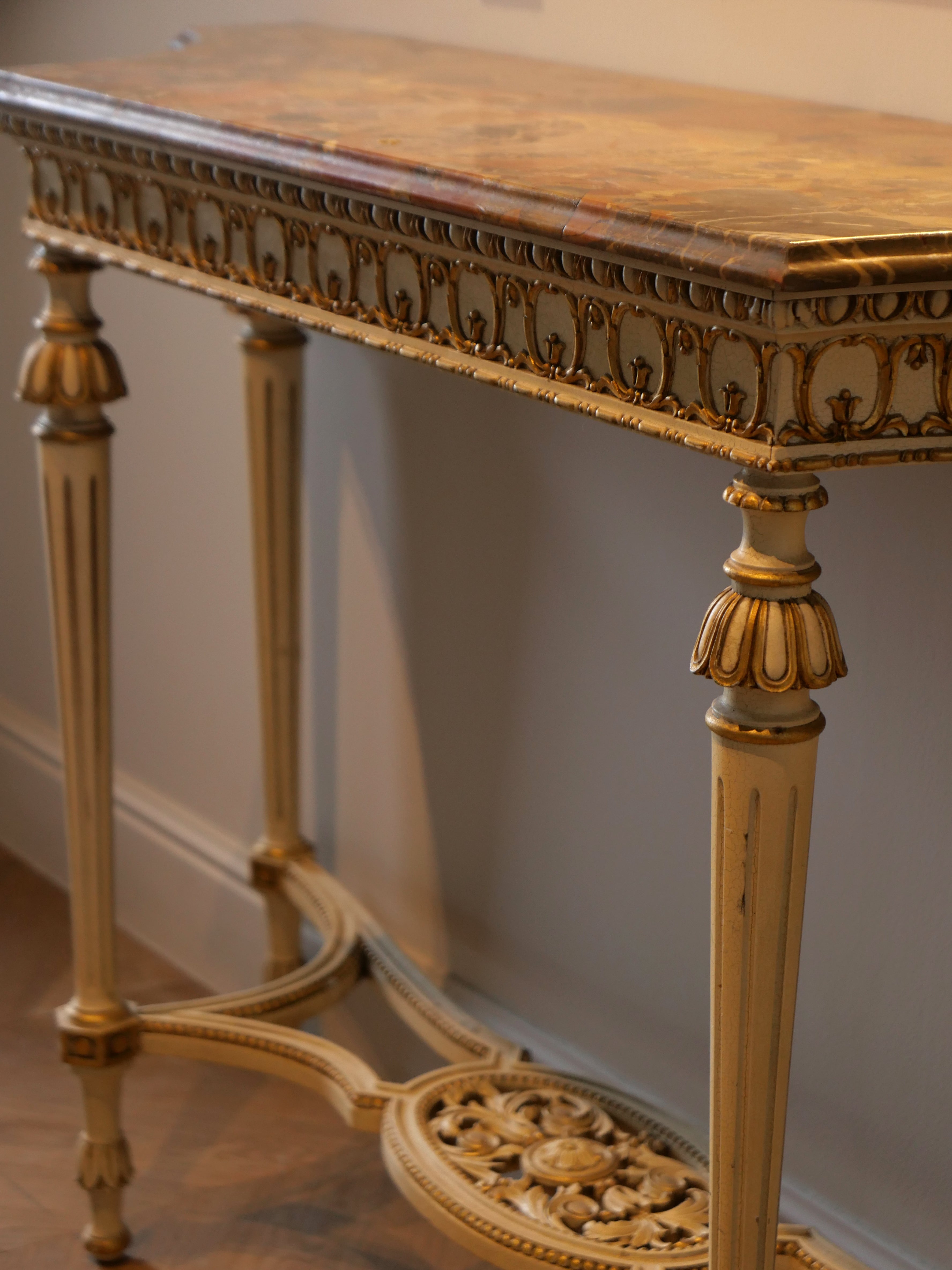 Louis XVI-Style Painted and Giltwood Console – Italian