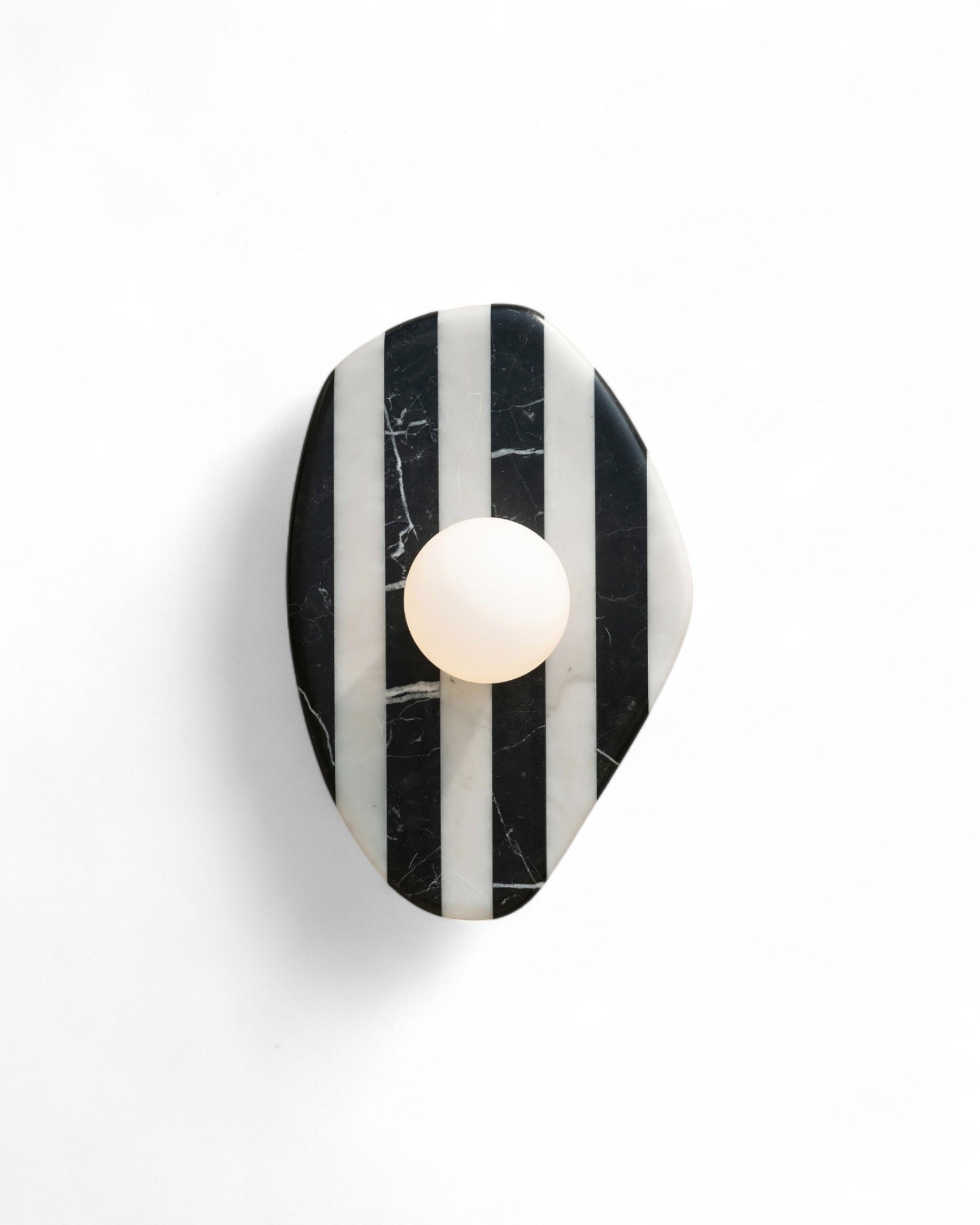 Blob Sconce #1 - Black & White Striped