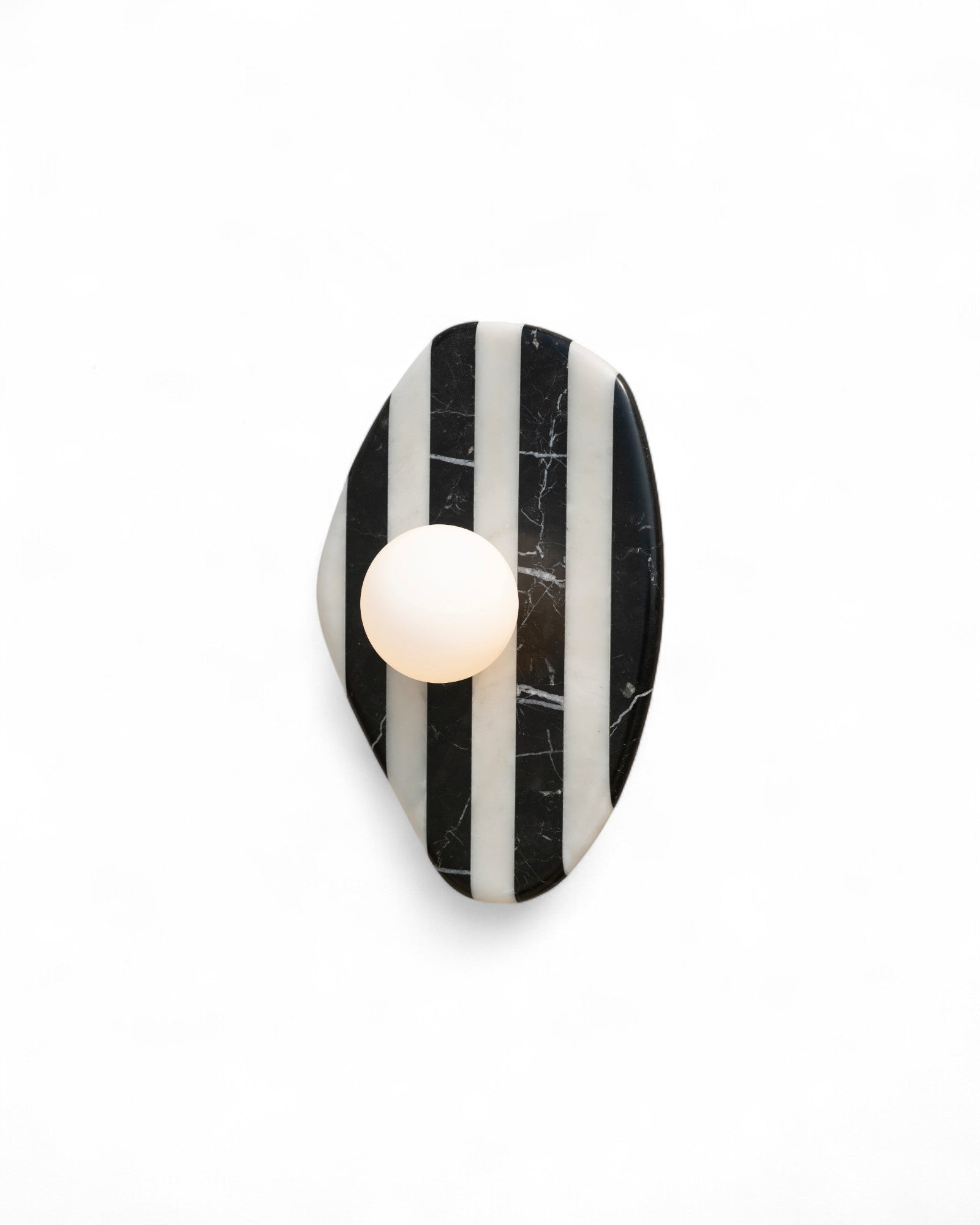 Blob Sconce #1 - Black & White Striped
