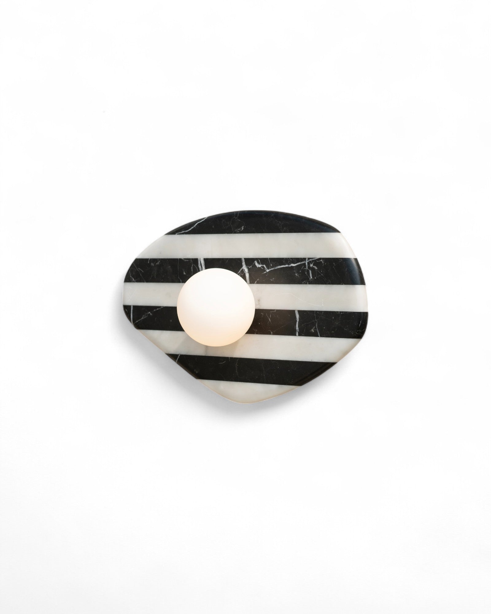 Blob Sconce #1 - Black & White Striped