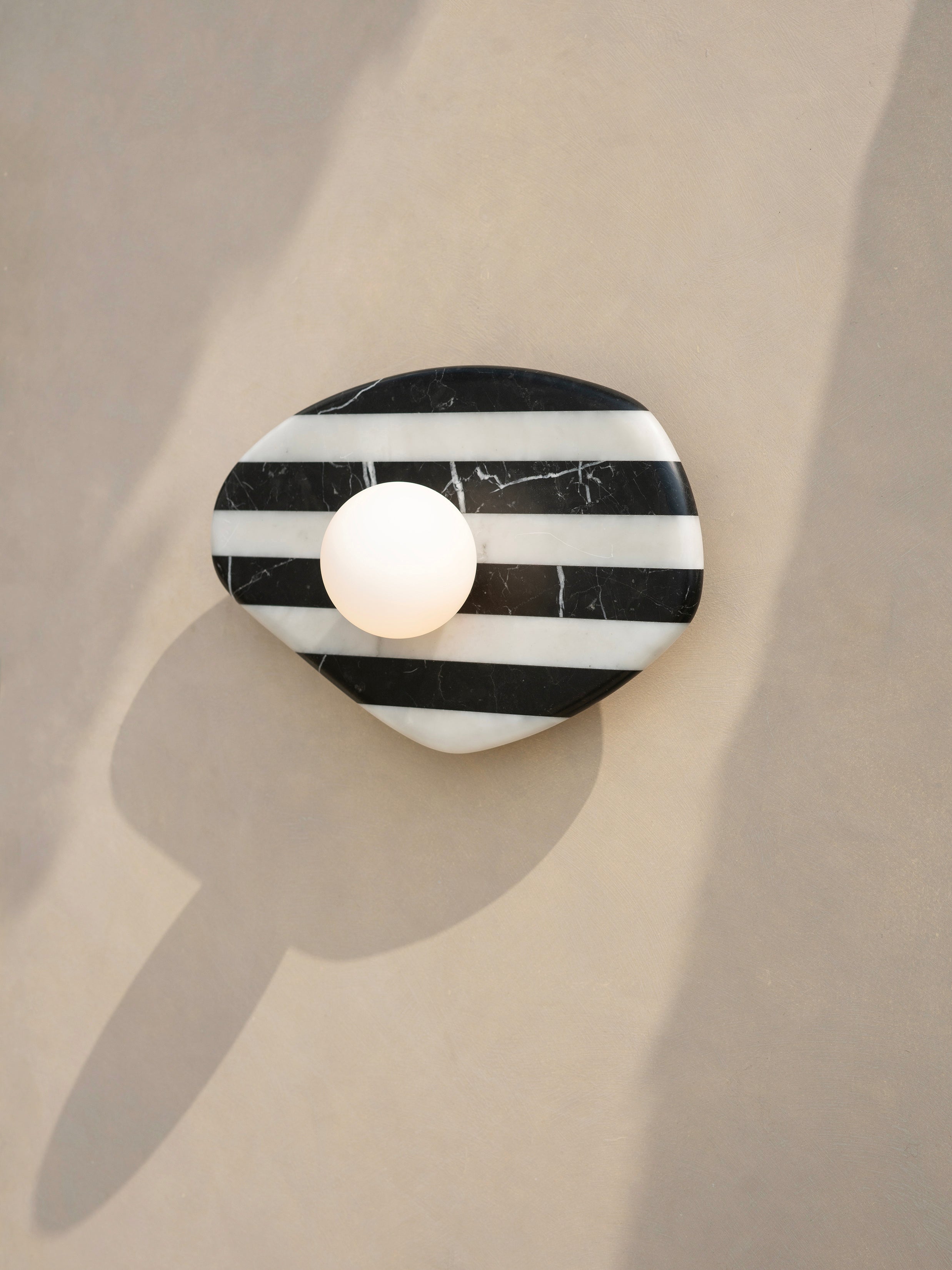 Blob Sconce #1 - Black & White Striped