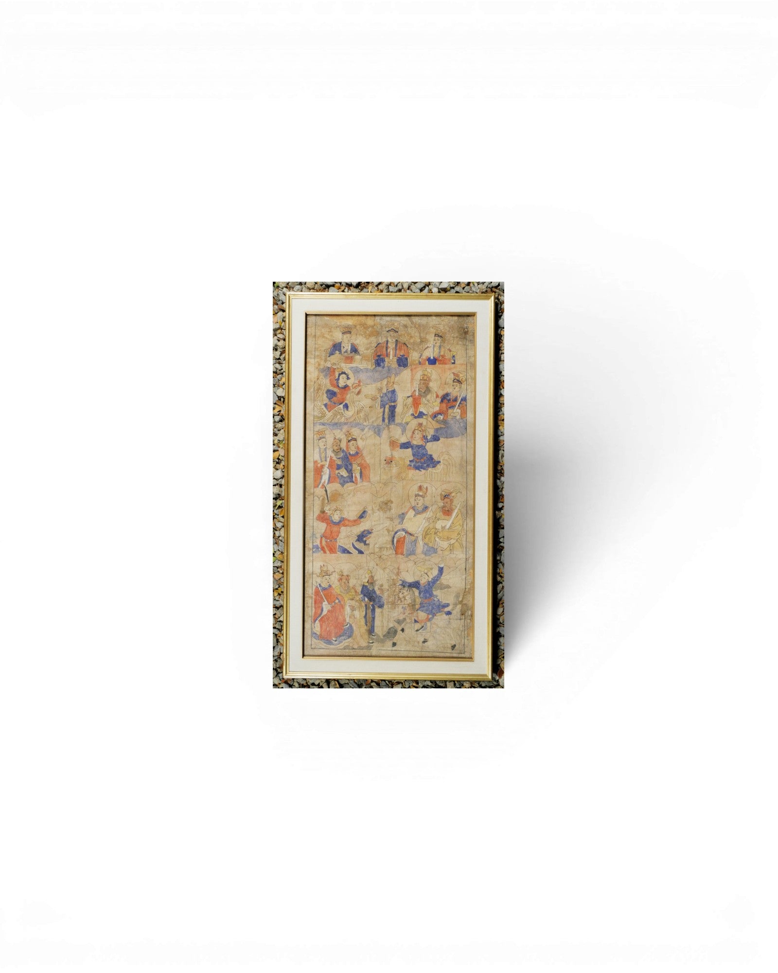 Framed Zhuang Scroll Painting on Mulberry Paper (11 x 142cm) - Surround Living - 1
