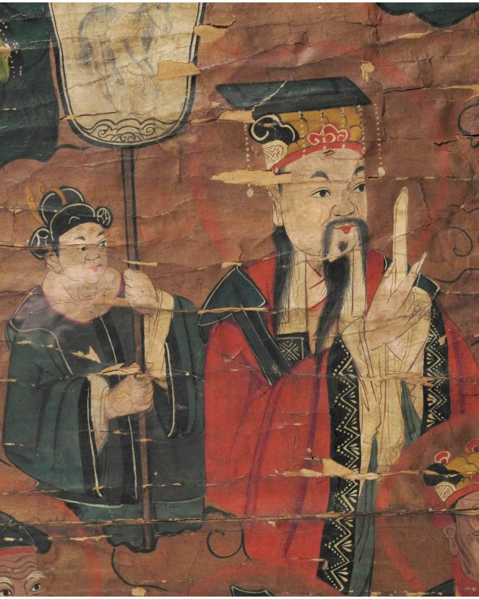 Framed Taoist Scroll Painting on Mulberry or Bamboo Paper (63 x 133cm) - Surround Living - 4