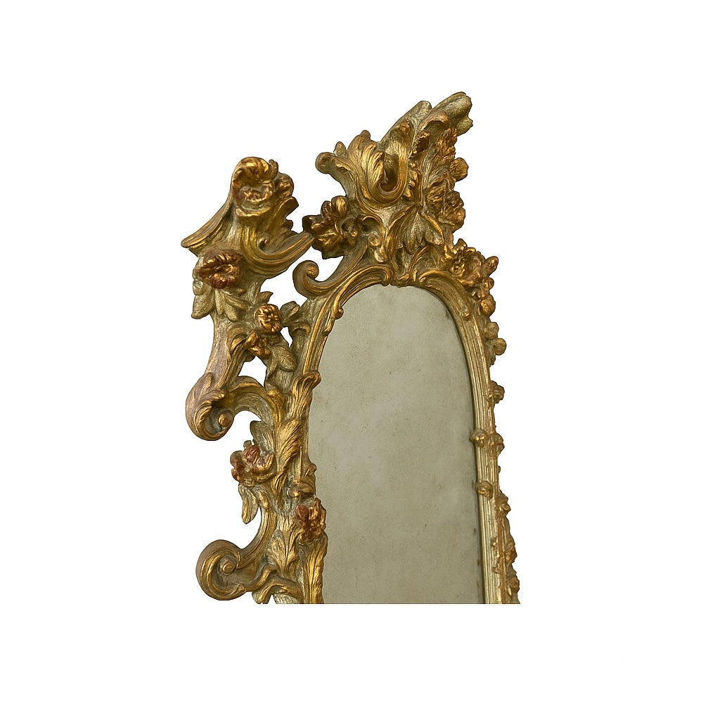 Rococo Giltwood Gold & Pearl Floral Mirror