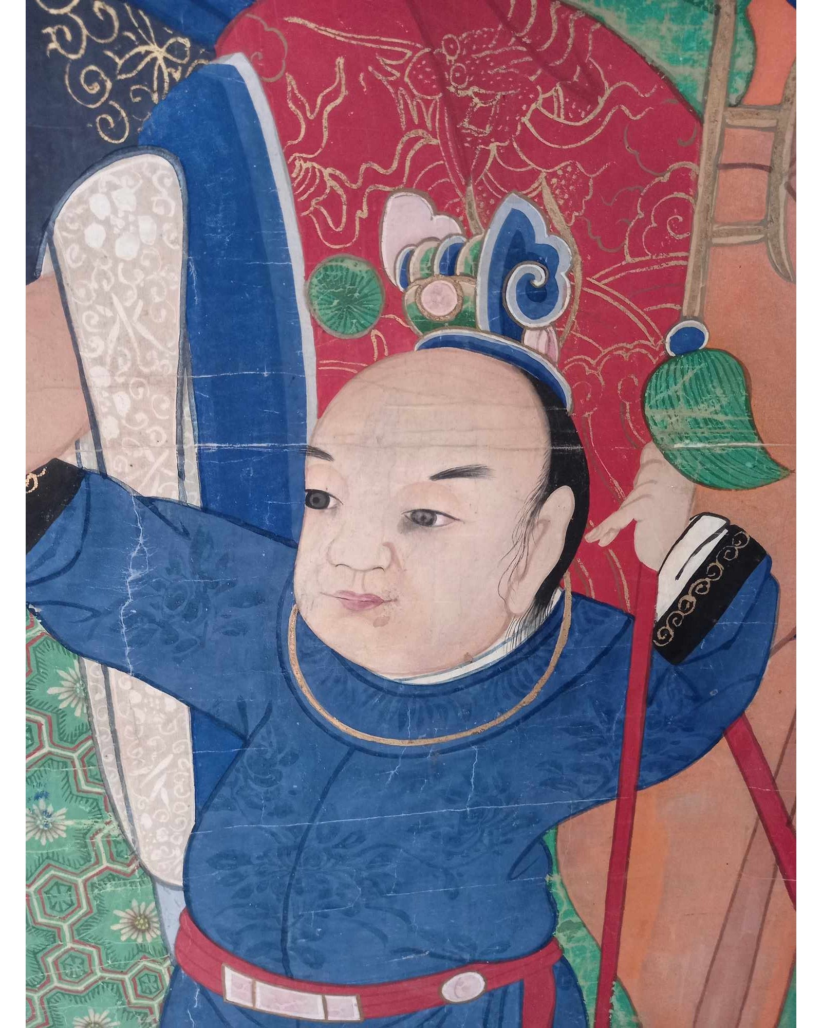 Chinese Painting on Paper - Fu Lu Shou (Three Star Gods) - Surround Living - 3