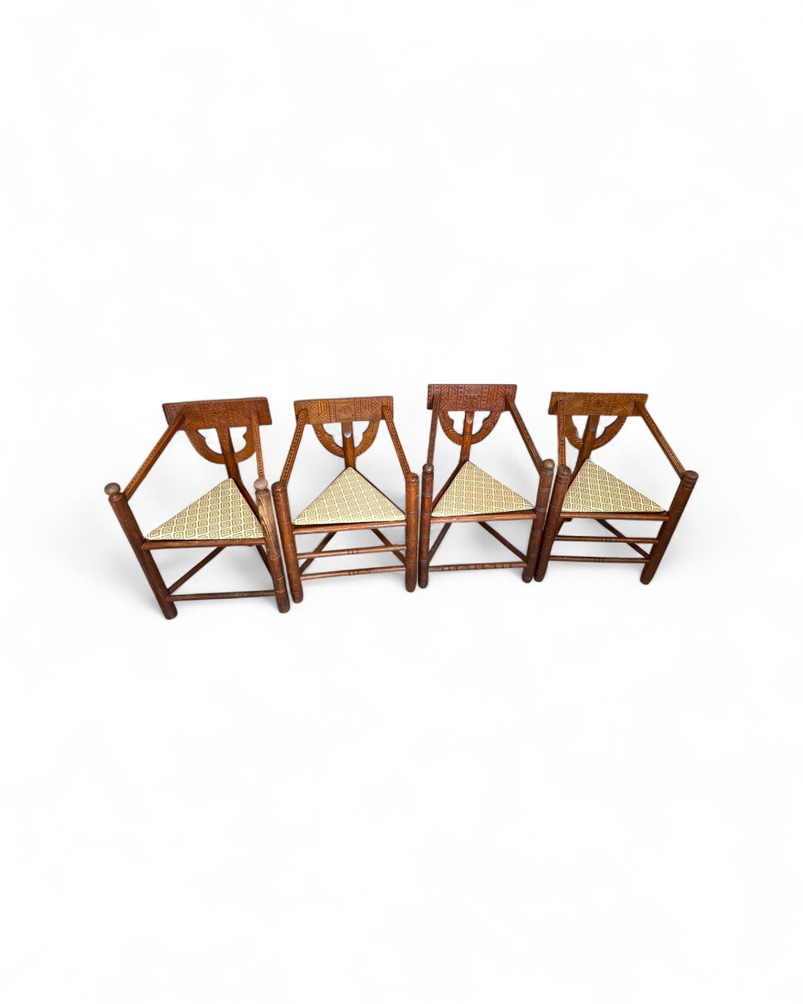 Primitive Swedish Folk Chairs - Set of 4