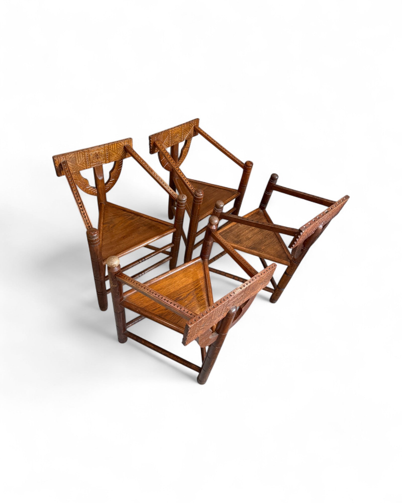 Primitive Swedish Folk Chairs - Set of 4