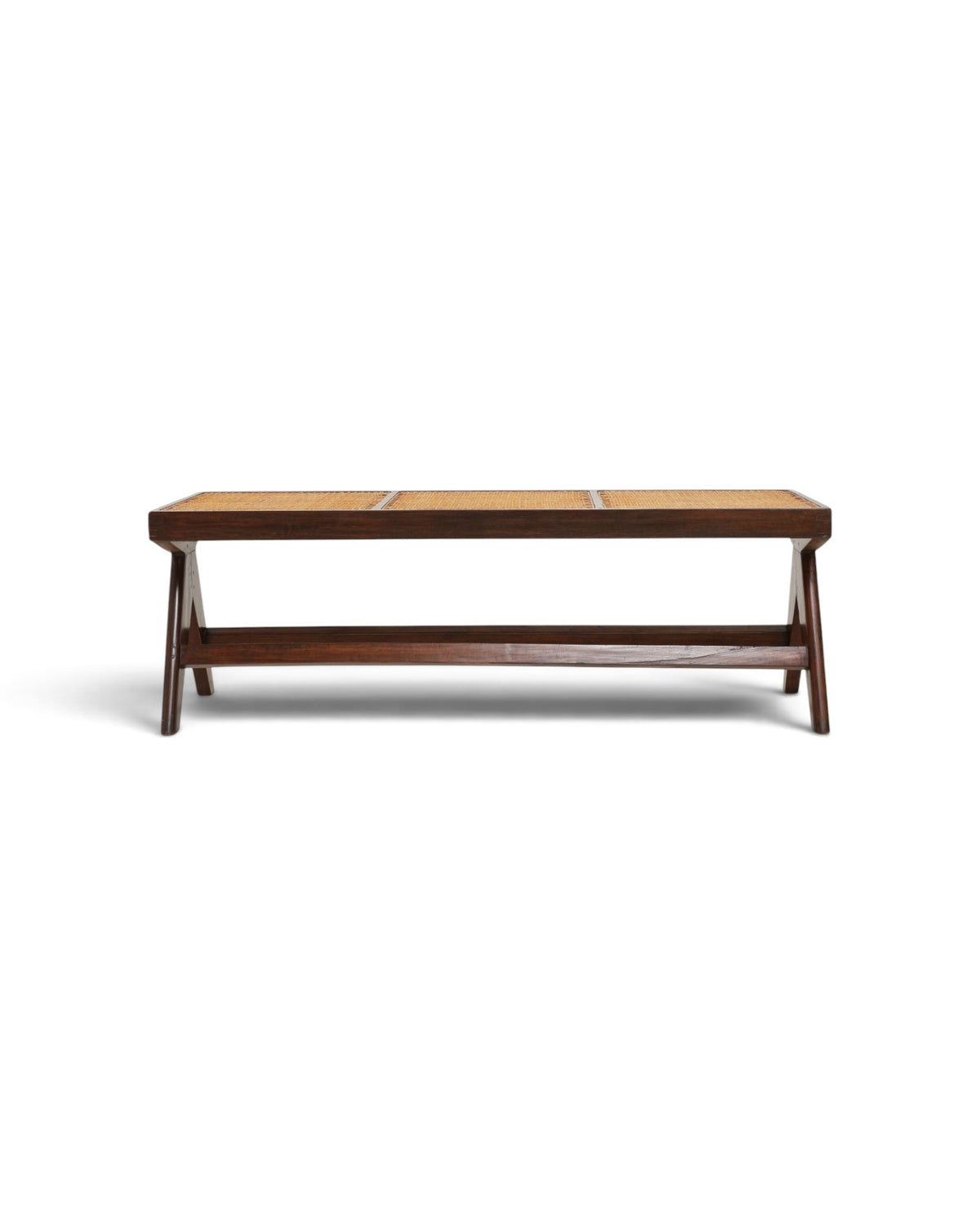 Pierre Jeanneret V-Leg Cane Bench