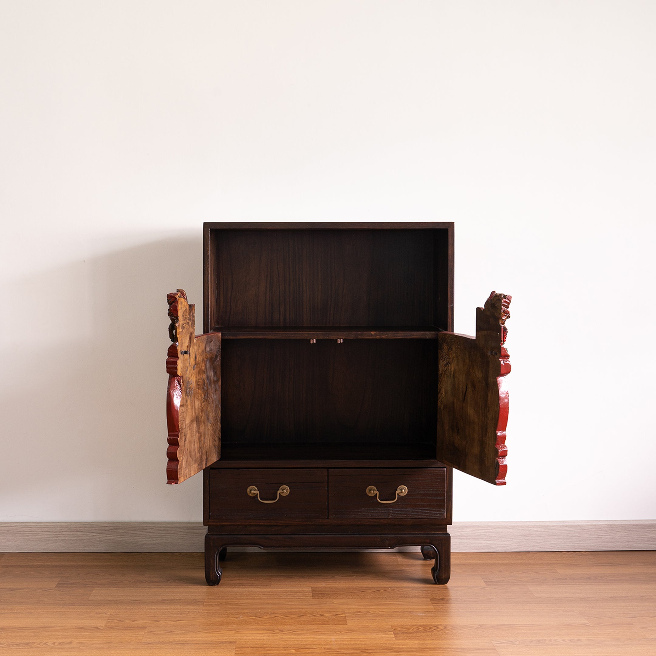 Two-Door Chinese Heritage Fish/Vase Cabinet