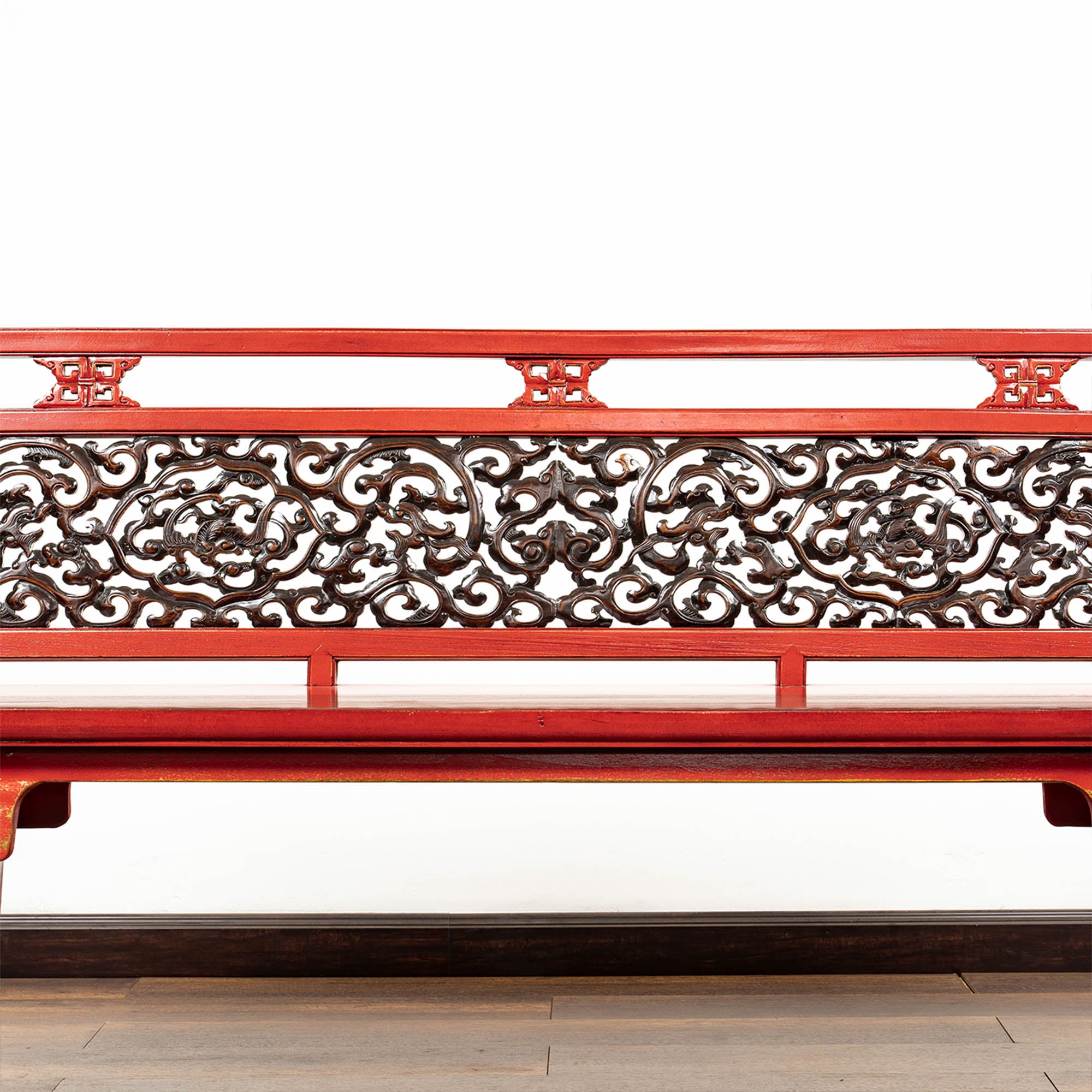 Chinese Garden Reproduction Three-Seater Bench