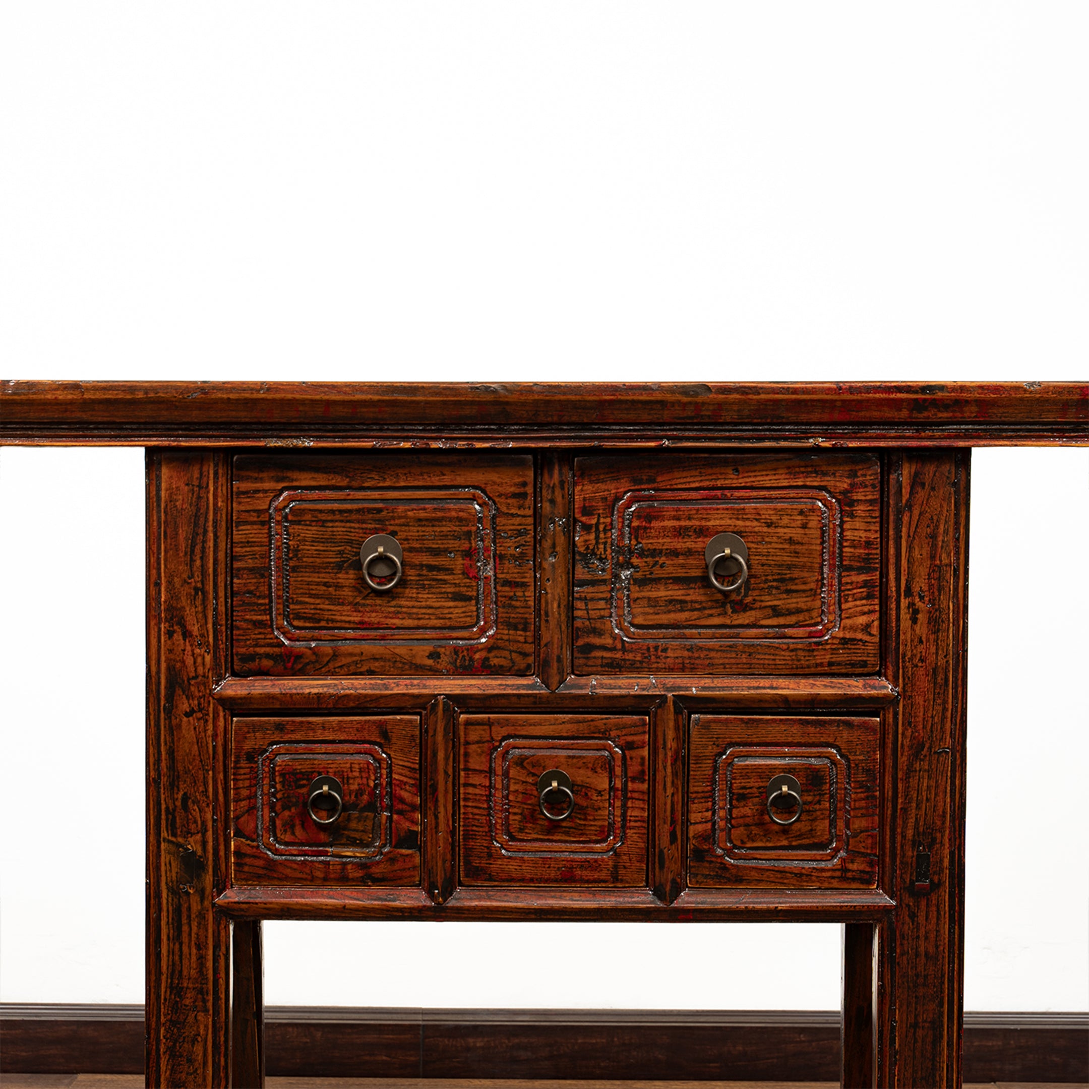 Antique Chinese Five Drawers Table