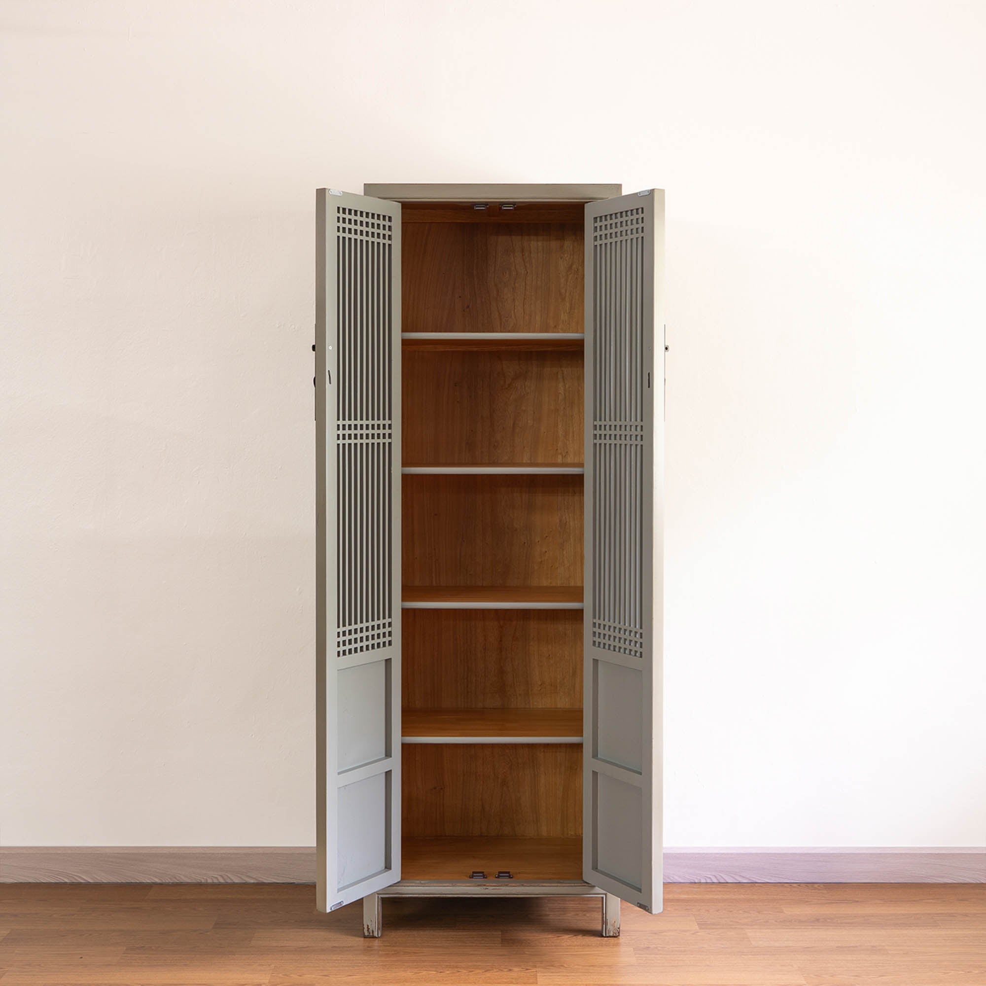 Lattice Doors Narrow Cabinet