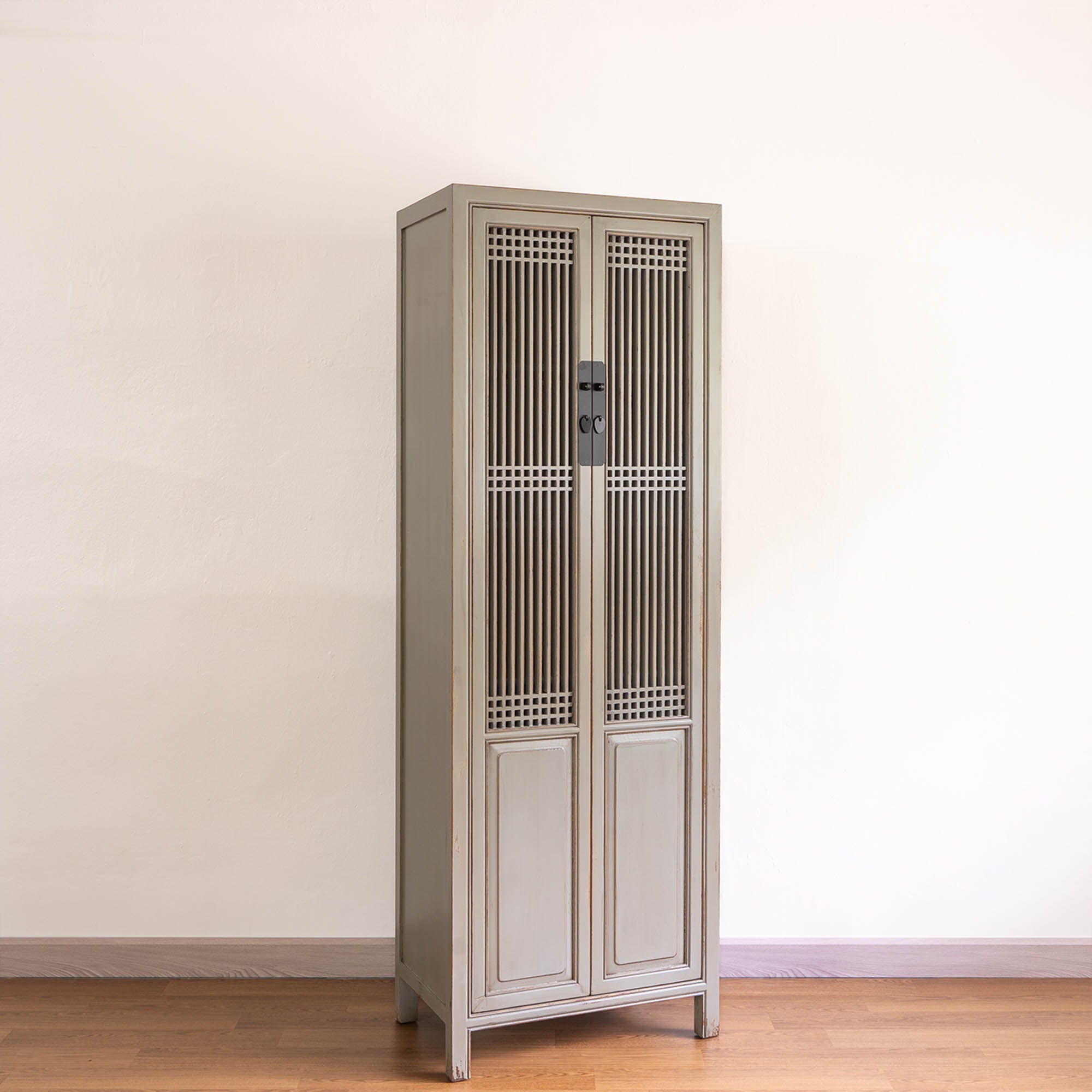 Lattice Doors Narrow Cabinet