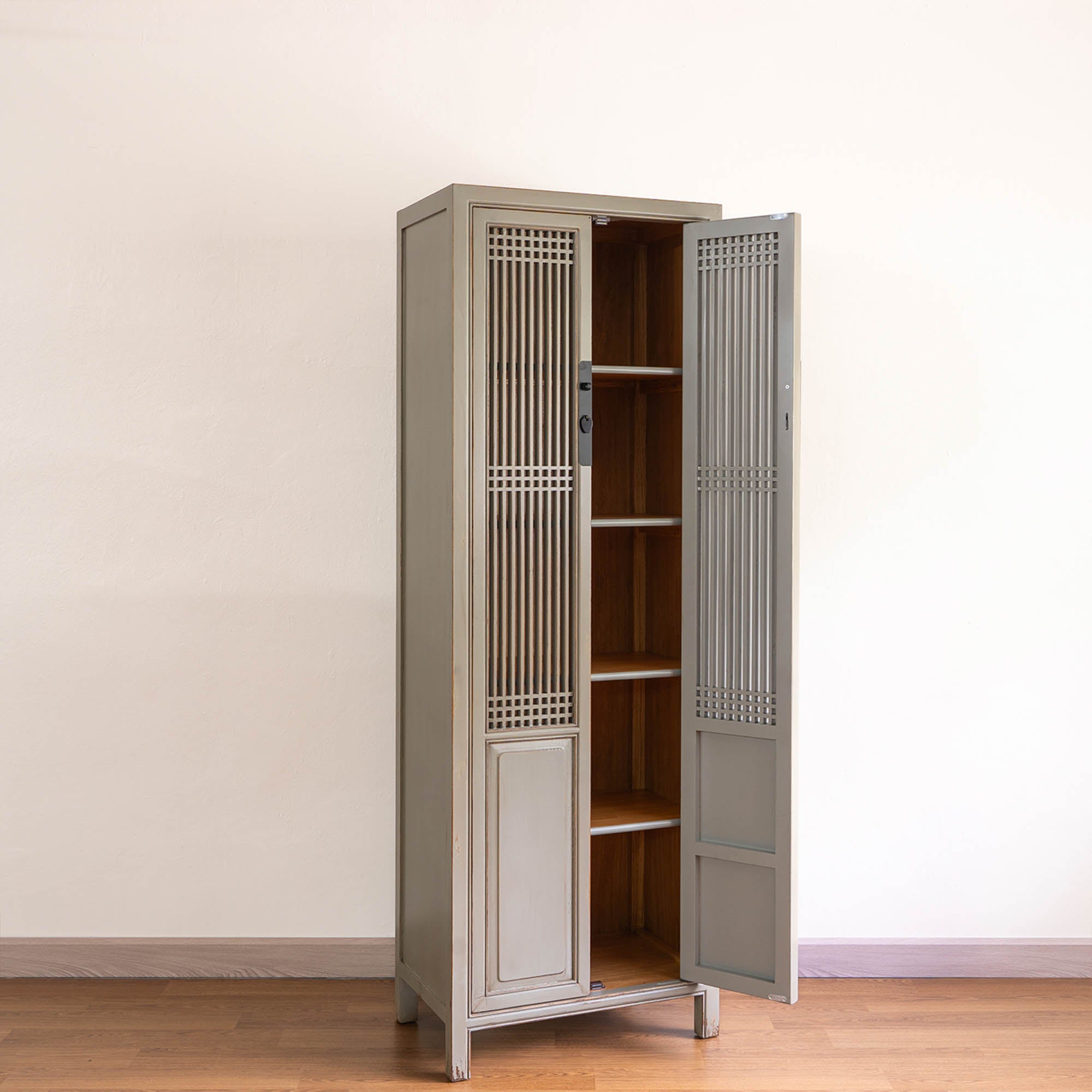 Lattice Doors Narrow Cabinet