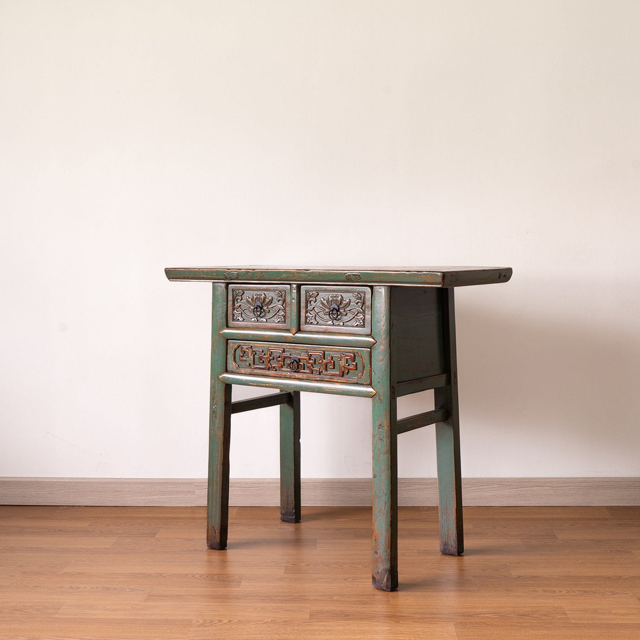 Chinese Antique Three Drawers Carved Console Table - Surround Living - 4
