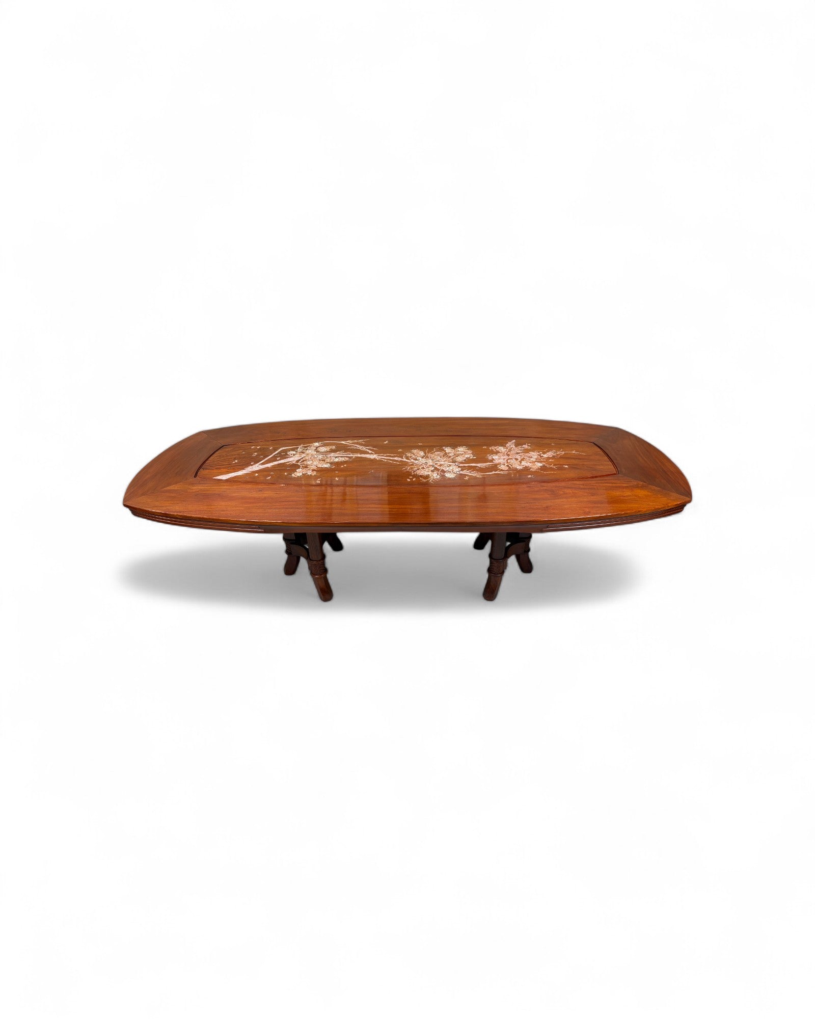 Rosewood Dining Table Set with Wild Pearl Inlay - Reproduction