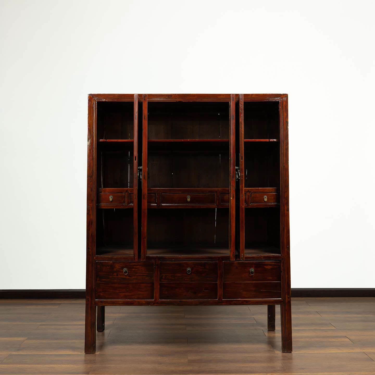 Antique Four Seasons Hand-Painted Storage Cabinet