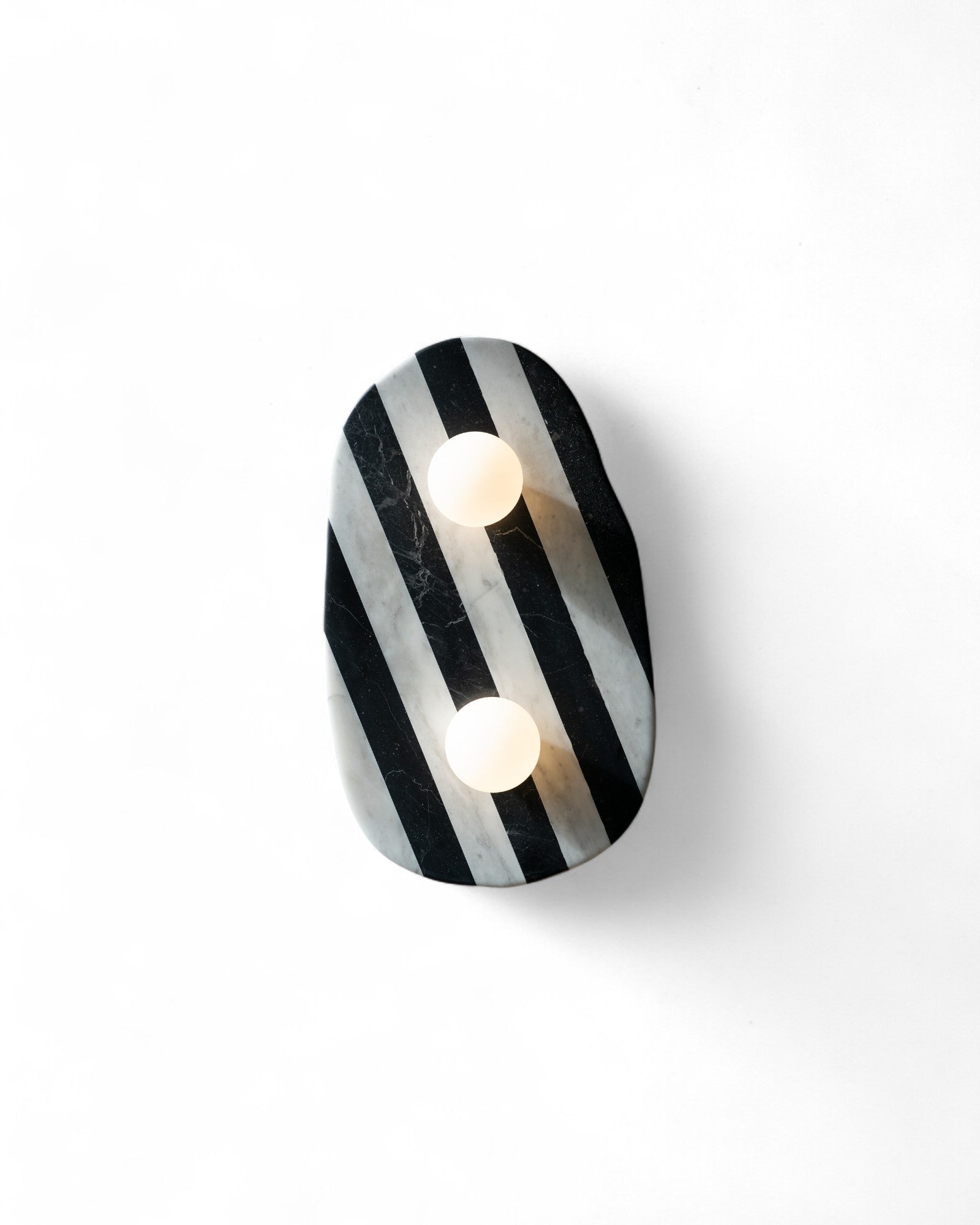Blob Sconce Double Bulb - Black & White Striped