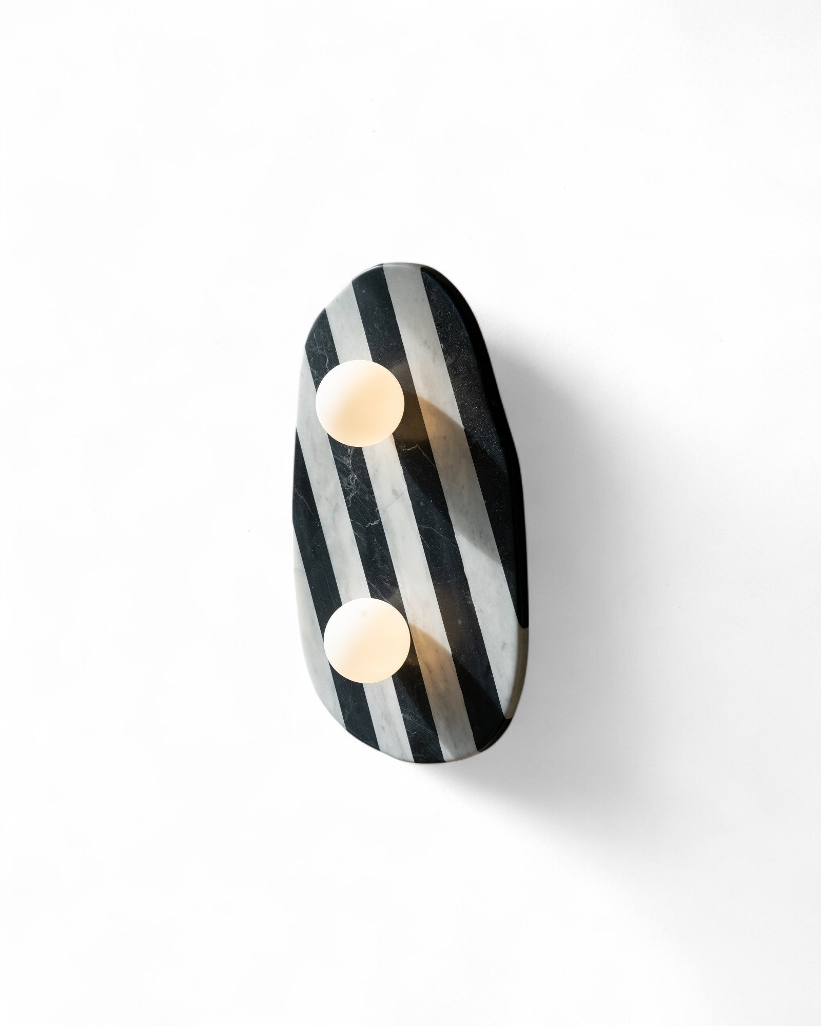 Blob Sconce Double Bulb - Black & White Striped