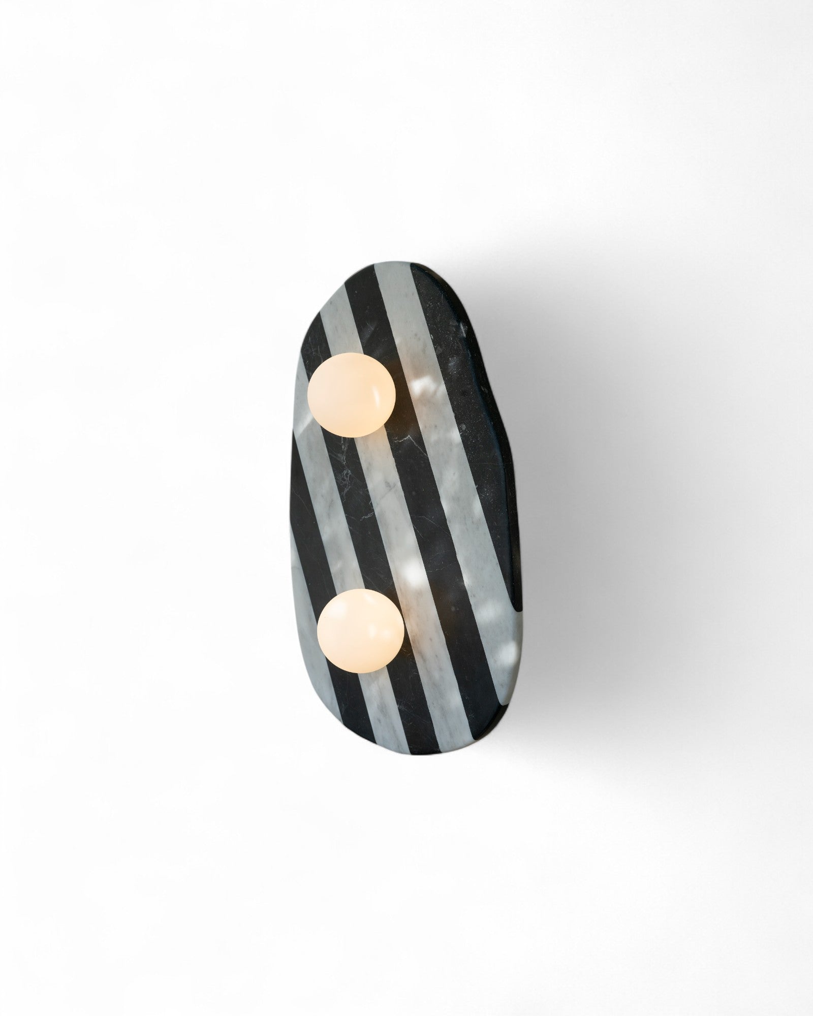 Blob Sconce Double Bulb - Black & White Striped