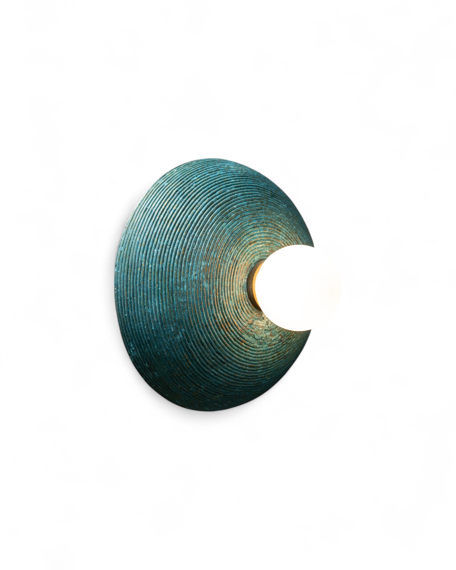 Ban Pa Ao Convex Sconce - Coiled Rice Husk Blue