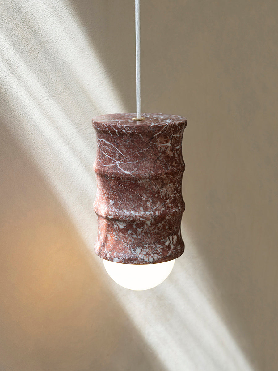 Fluted Pendant - Burgundy