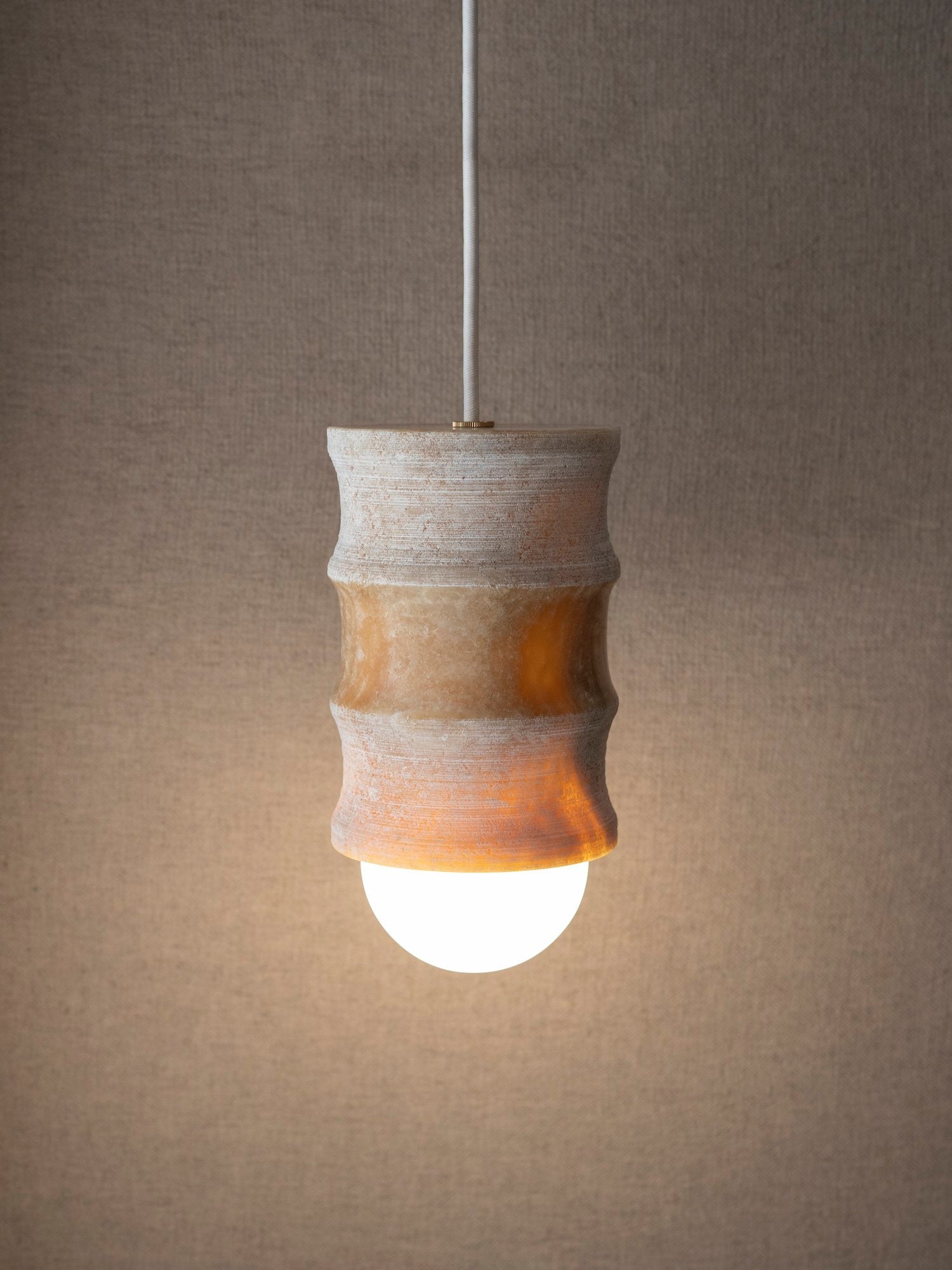 Fluted Pendant - Textured Honey Onyx