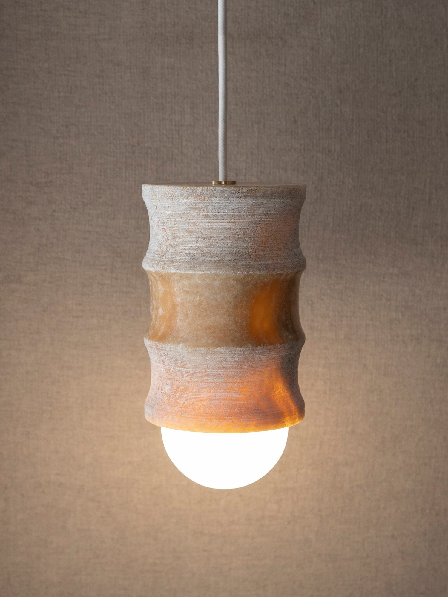 Fluted Pendant - Textured Honey Onyx