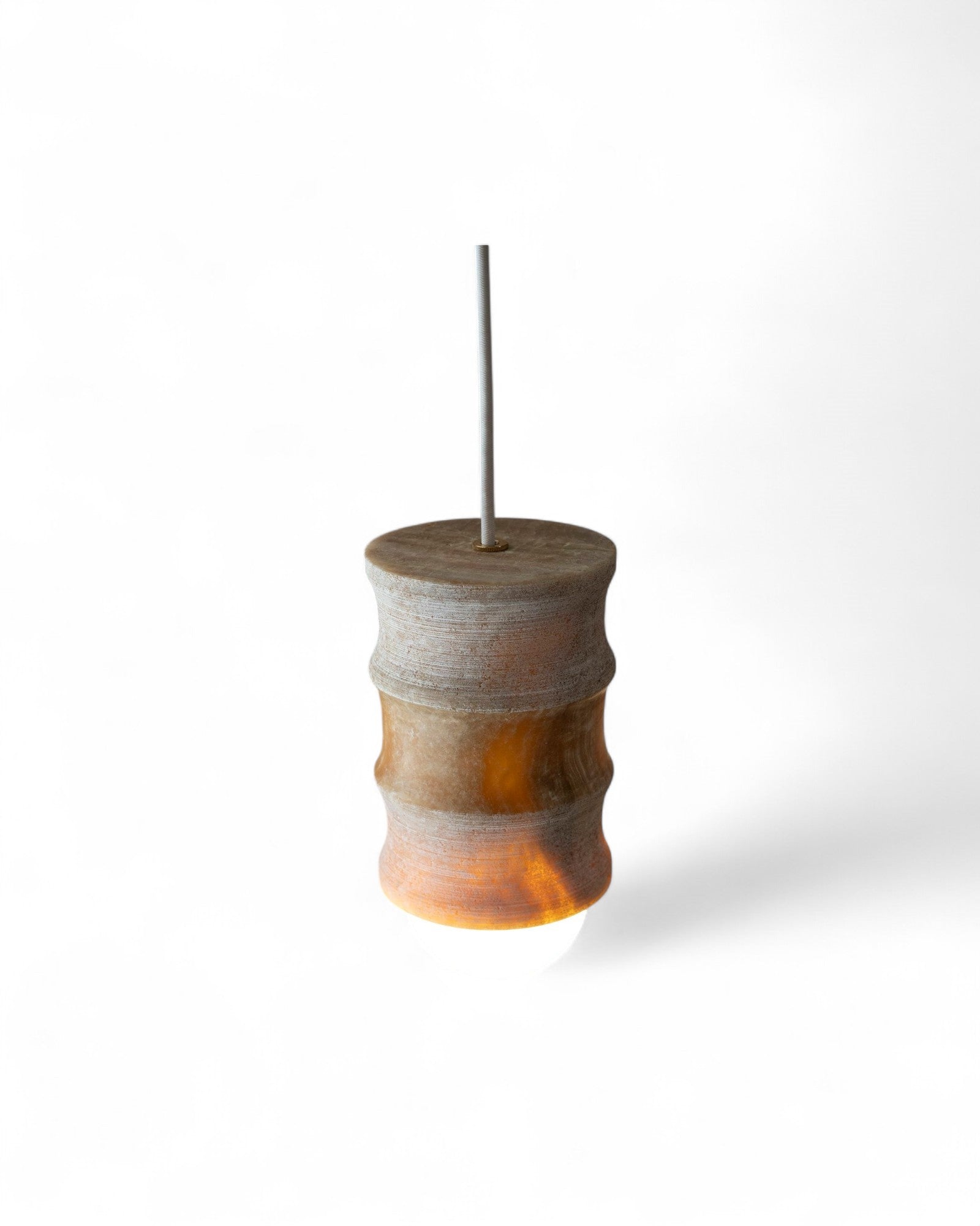Fluted Pendant - Textured Honey Onyx