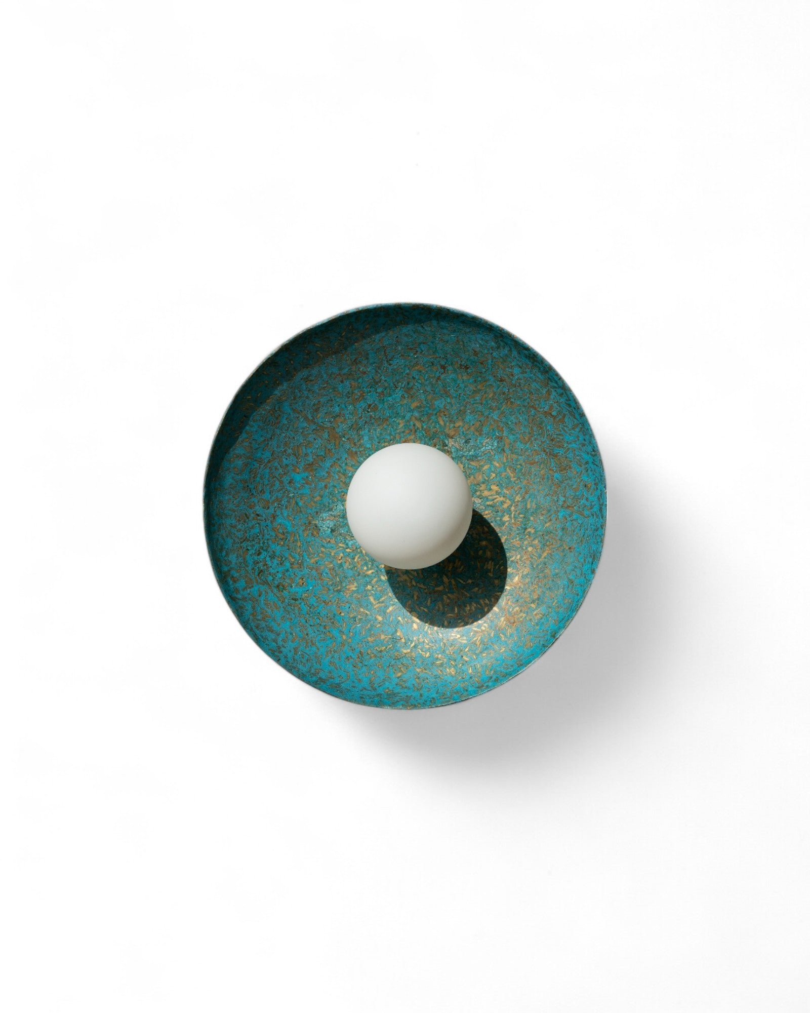 Ban Pa Ao Concave Sconce - Coiled Rice Husk Blue