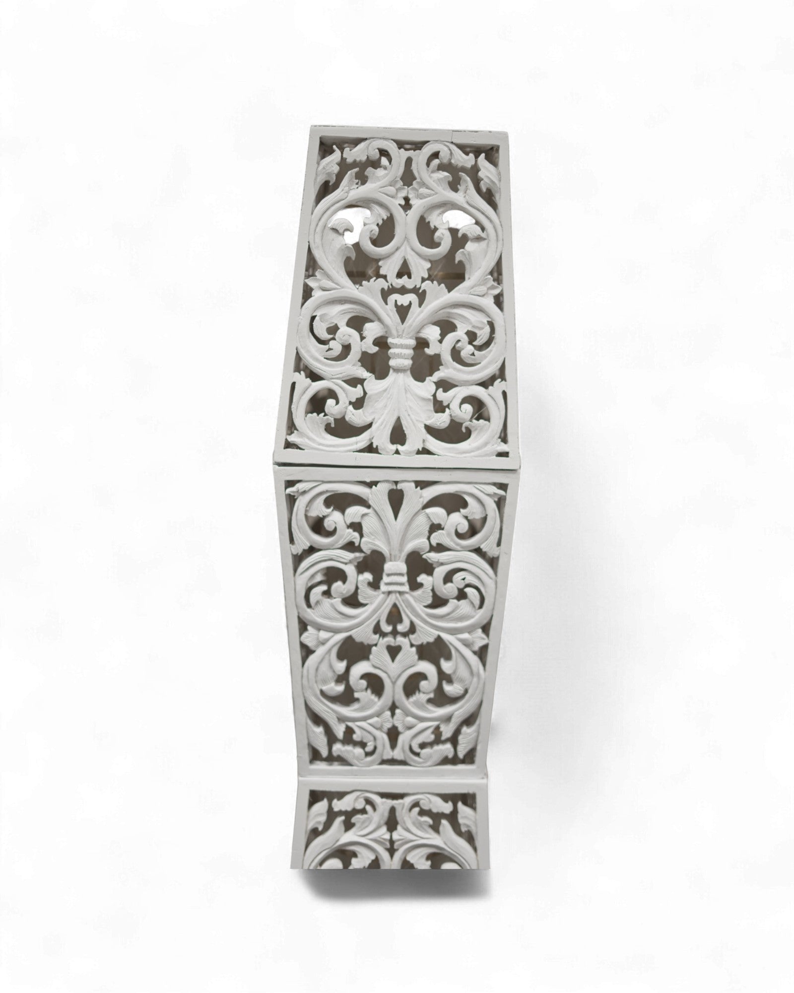 TIMA - Four-Tiered Carved Wooden Floor Lamp