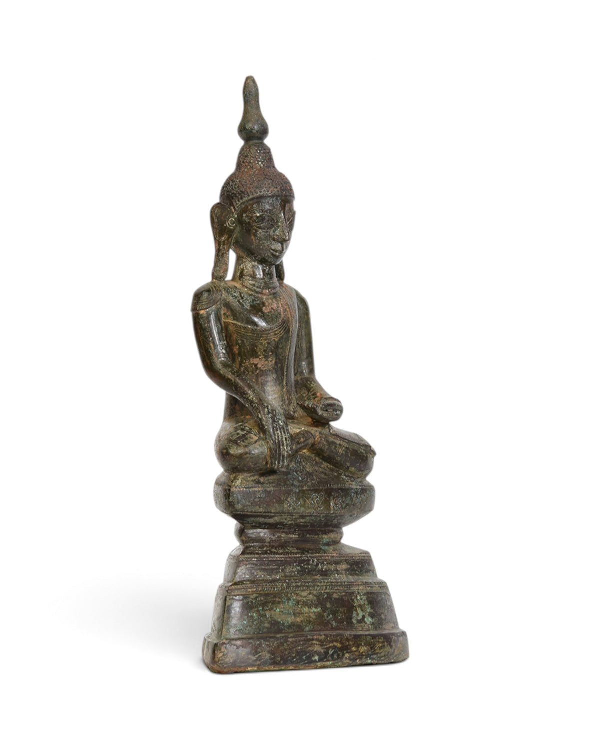 Burmese Bronze Seated Buddha Lotus Base, Shan Period