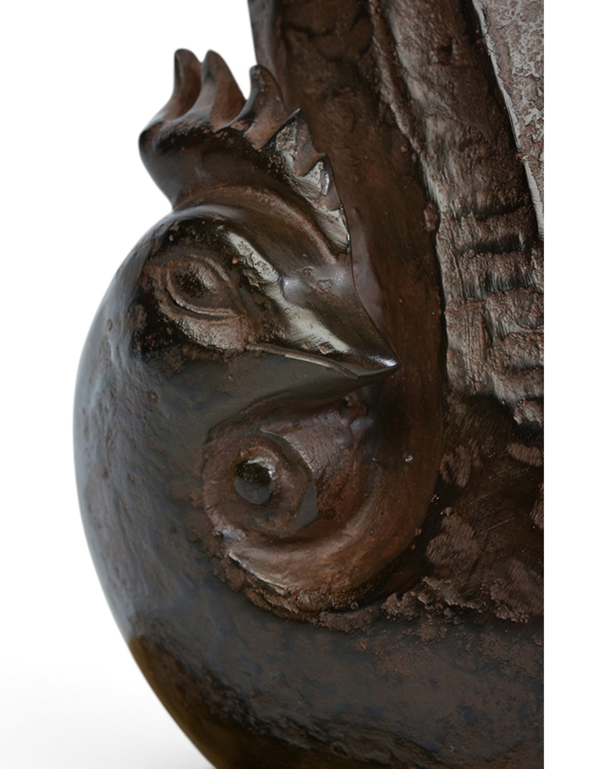 Japanese Bronze Rooster with Maker Hachii Koji Signature