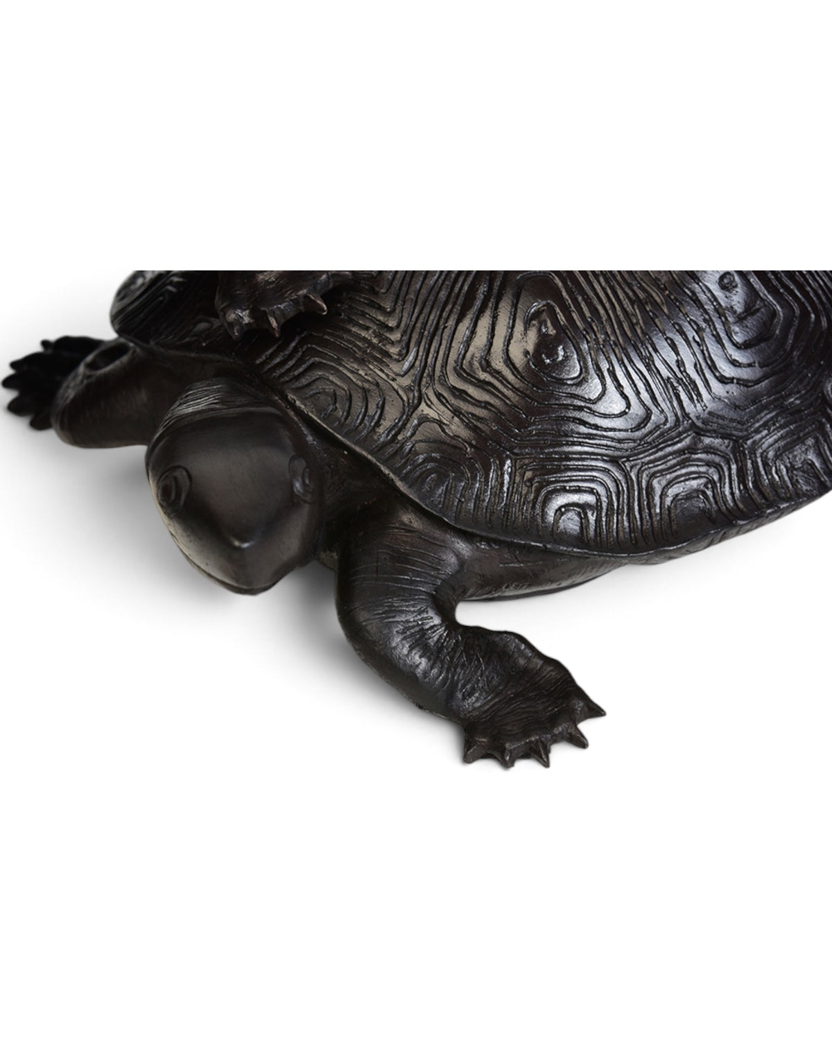 A Set of 3 Finely Cast Asian Bronze Turtles Animal Statues - Set of 3