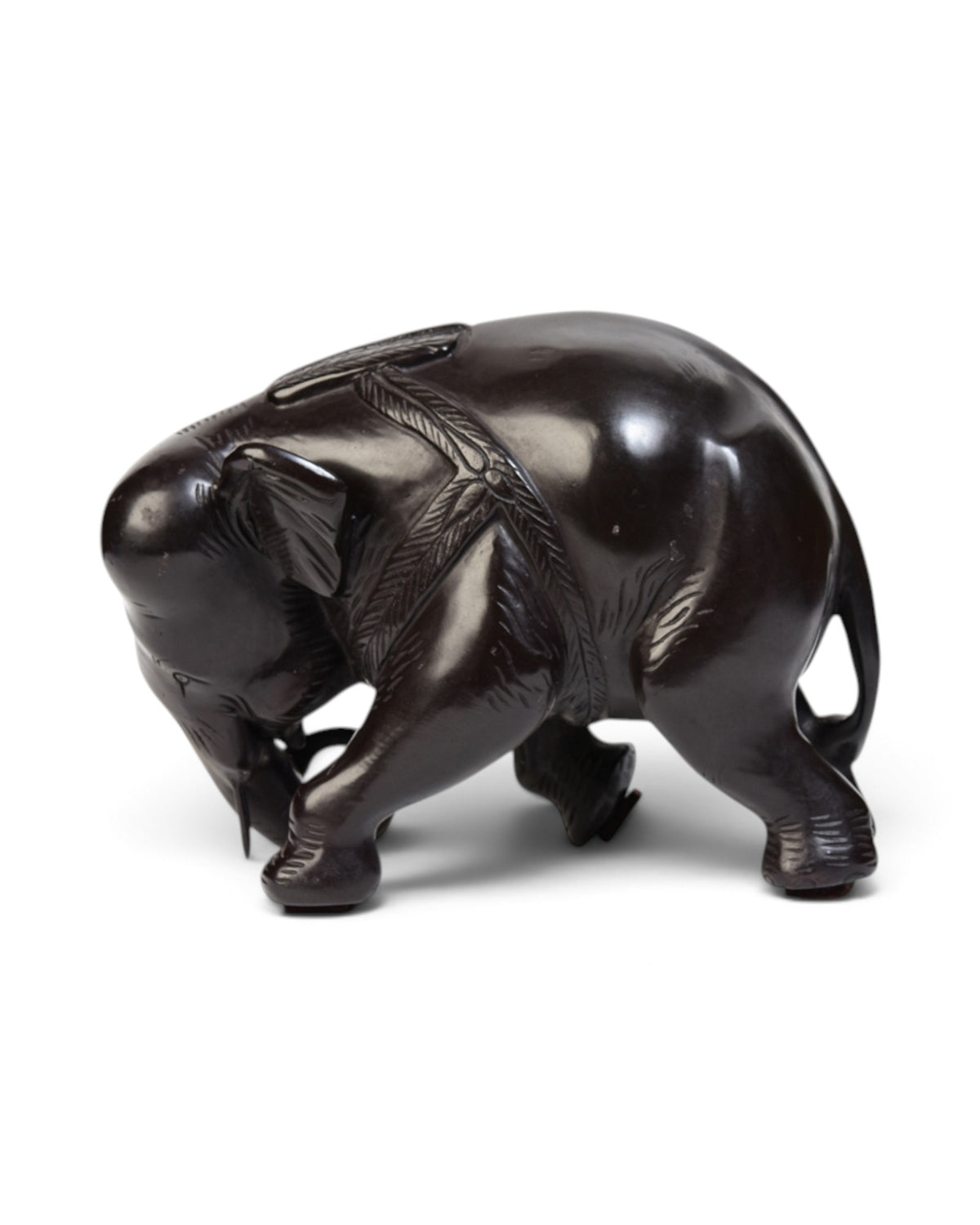 Finely Cast Asian Bronze Walking Elephant Animal Statue