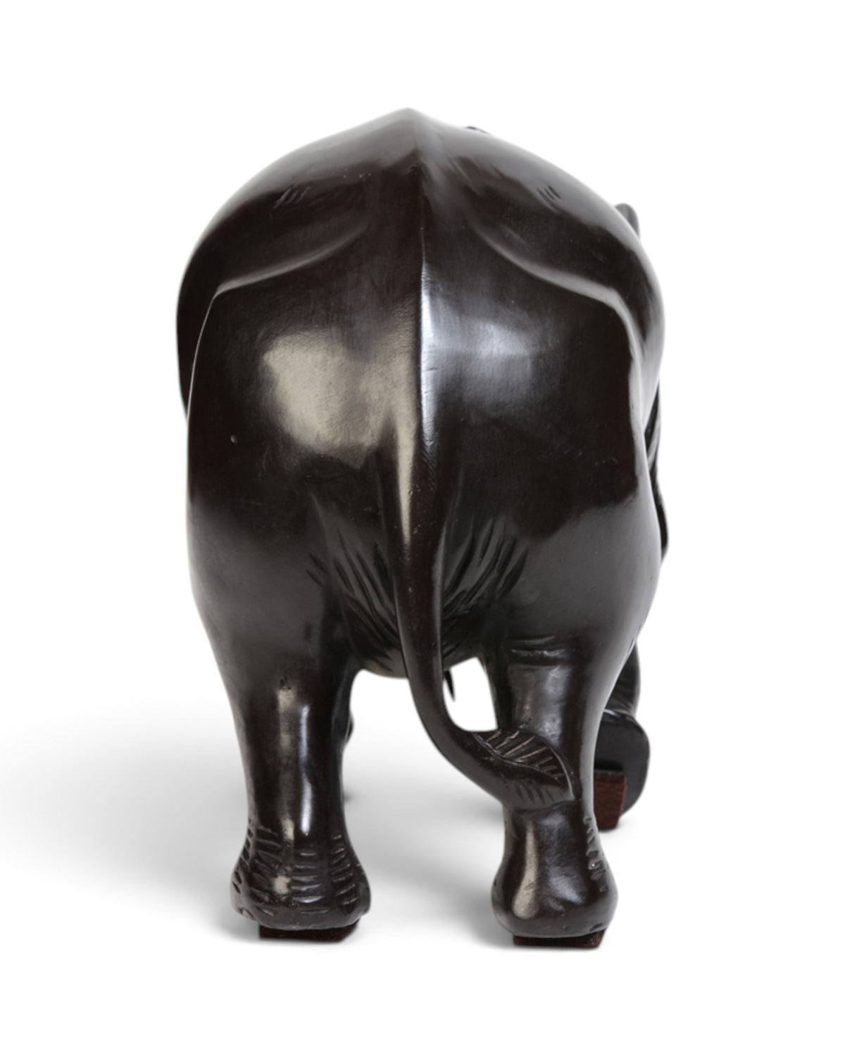 Finely Cast Asian Bronze Walking Elephant Animal Statue