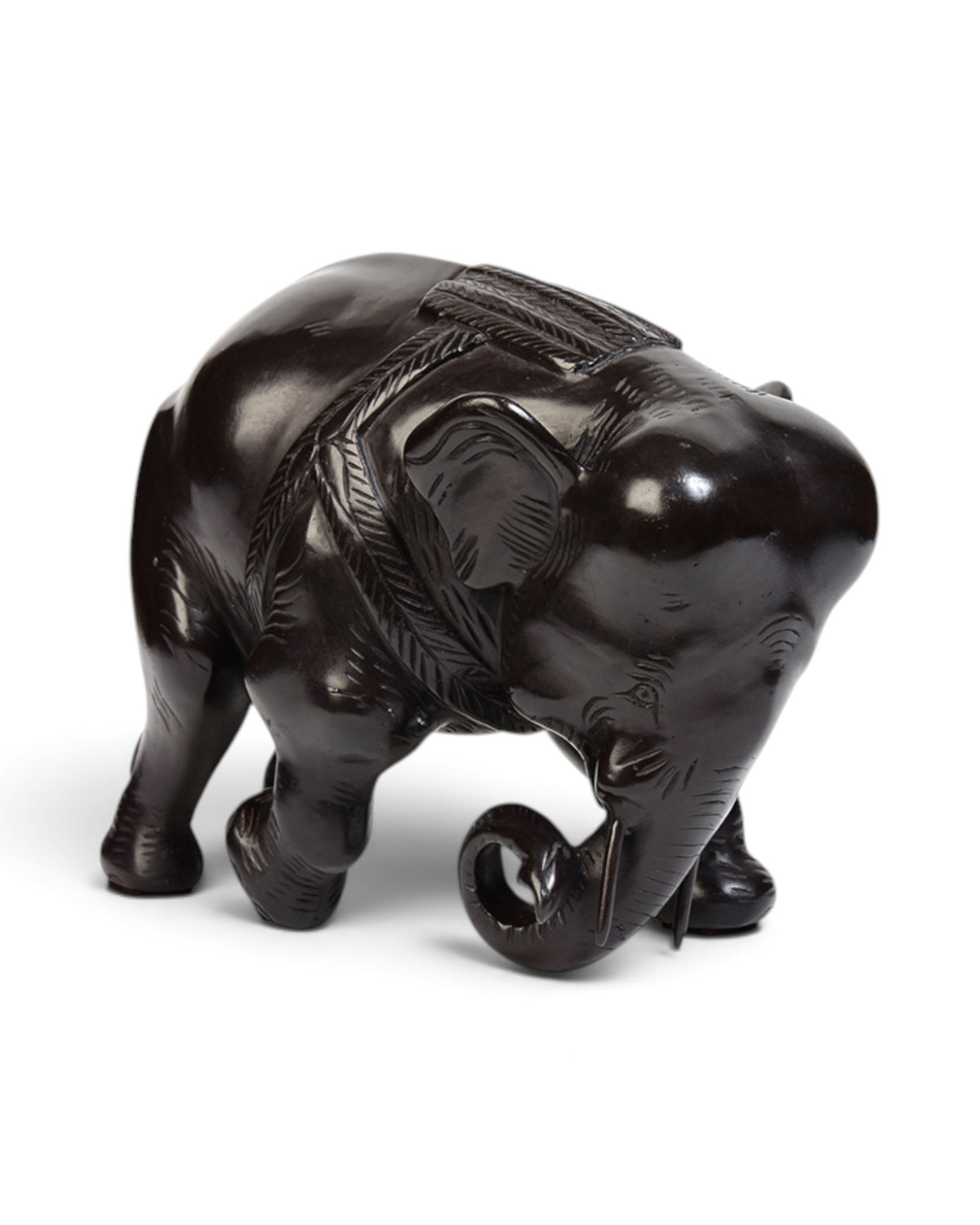 Finely Cast Asian Bronze Walking Elephant Animal Statue