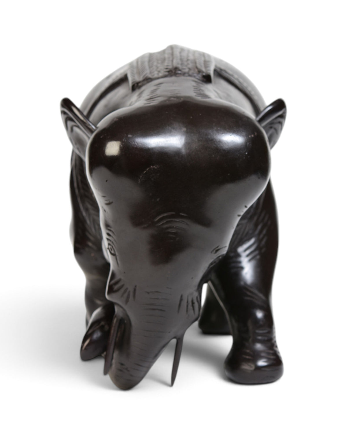 Finely Cast Asian Bronze Walking Elephant Animal Statue