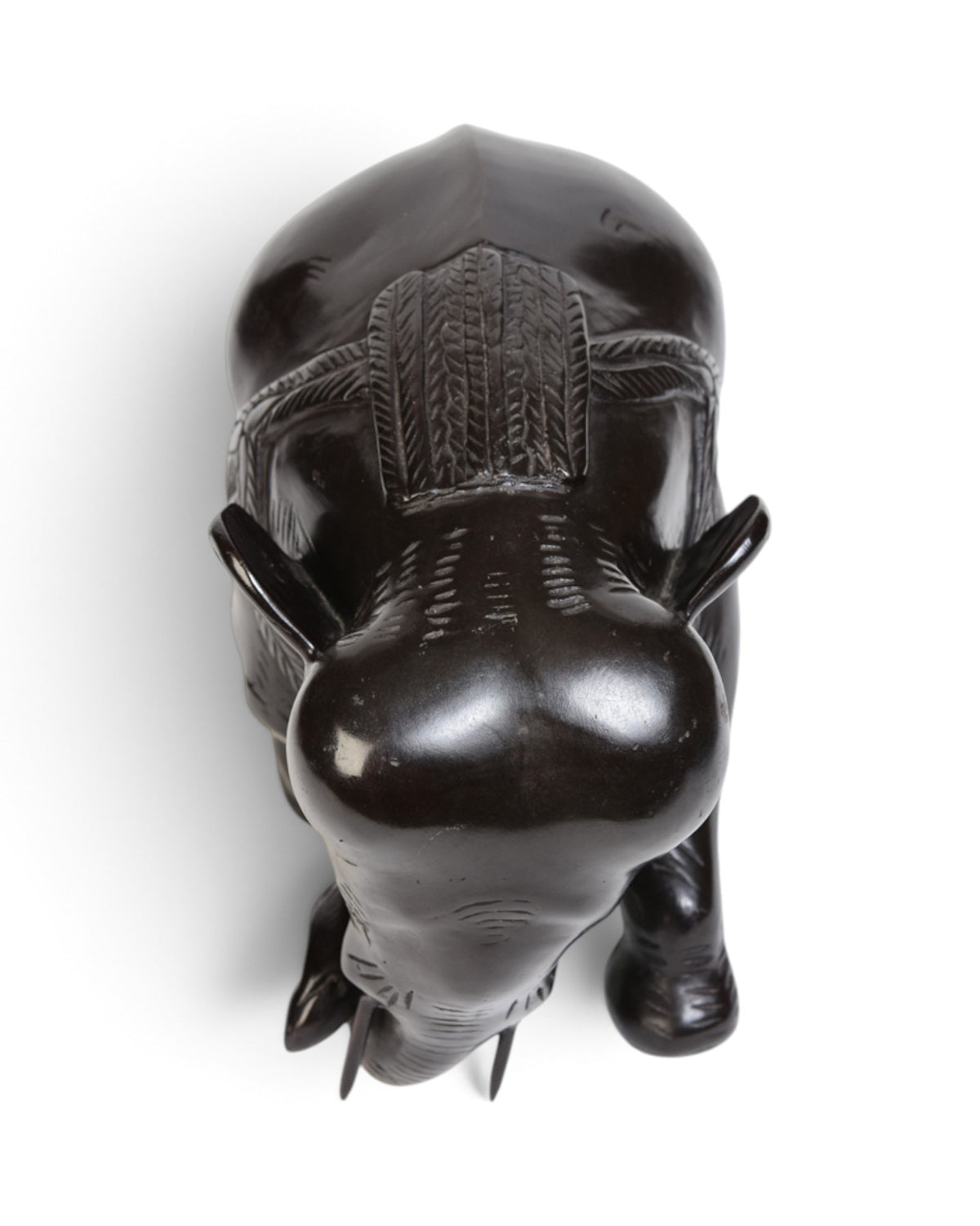 Finely Cast Asian Bronze Walking Elephant Animal Statue