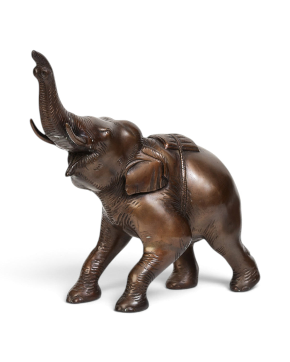 Finely Cast Asian Bronze Elephant Animal Statue